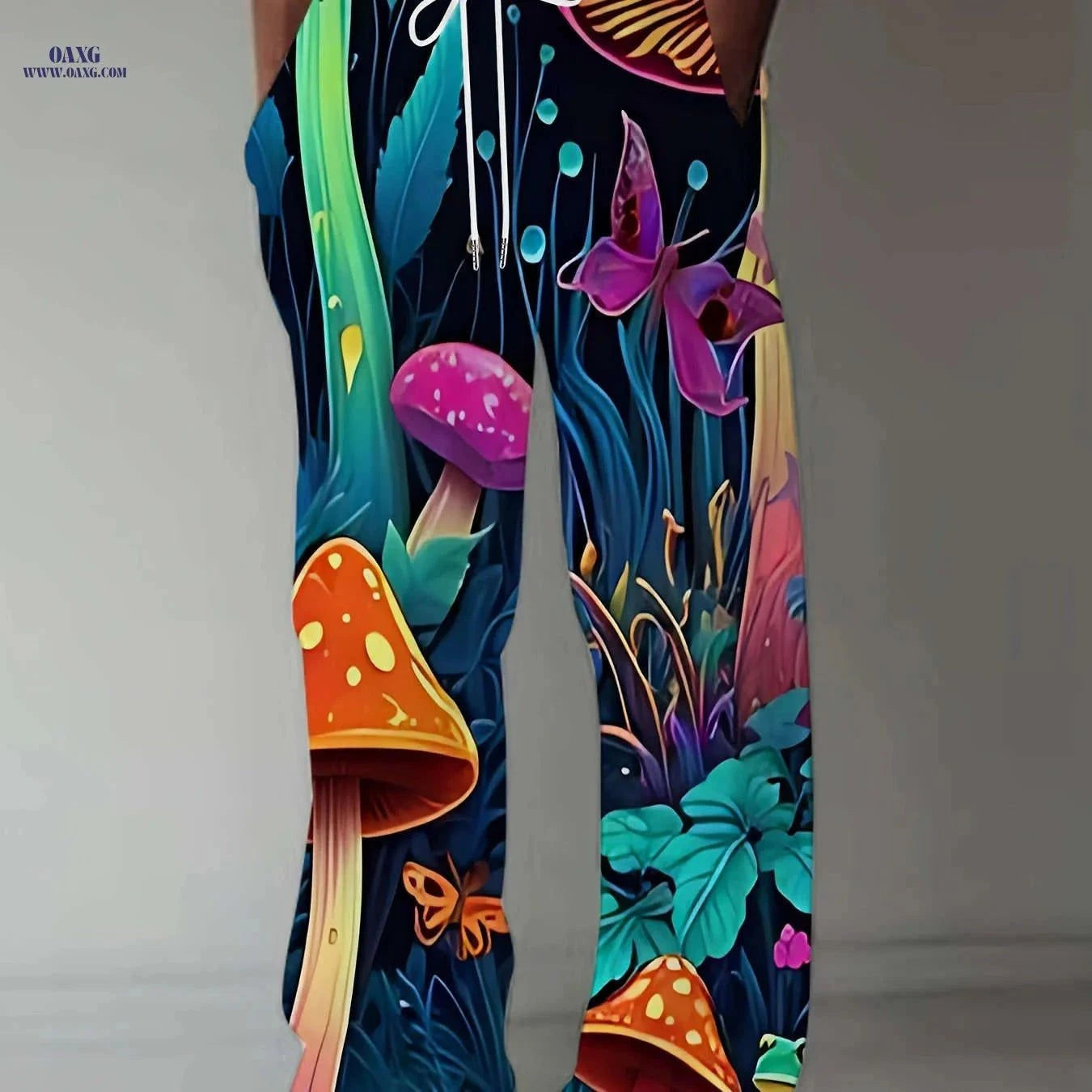 Men's Straight-Leg Casual Pants - Trendy 3D Print, Loose Fit   OAXG Mixed Color / FR M