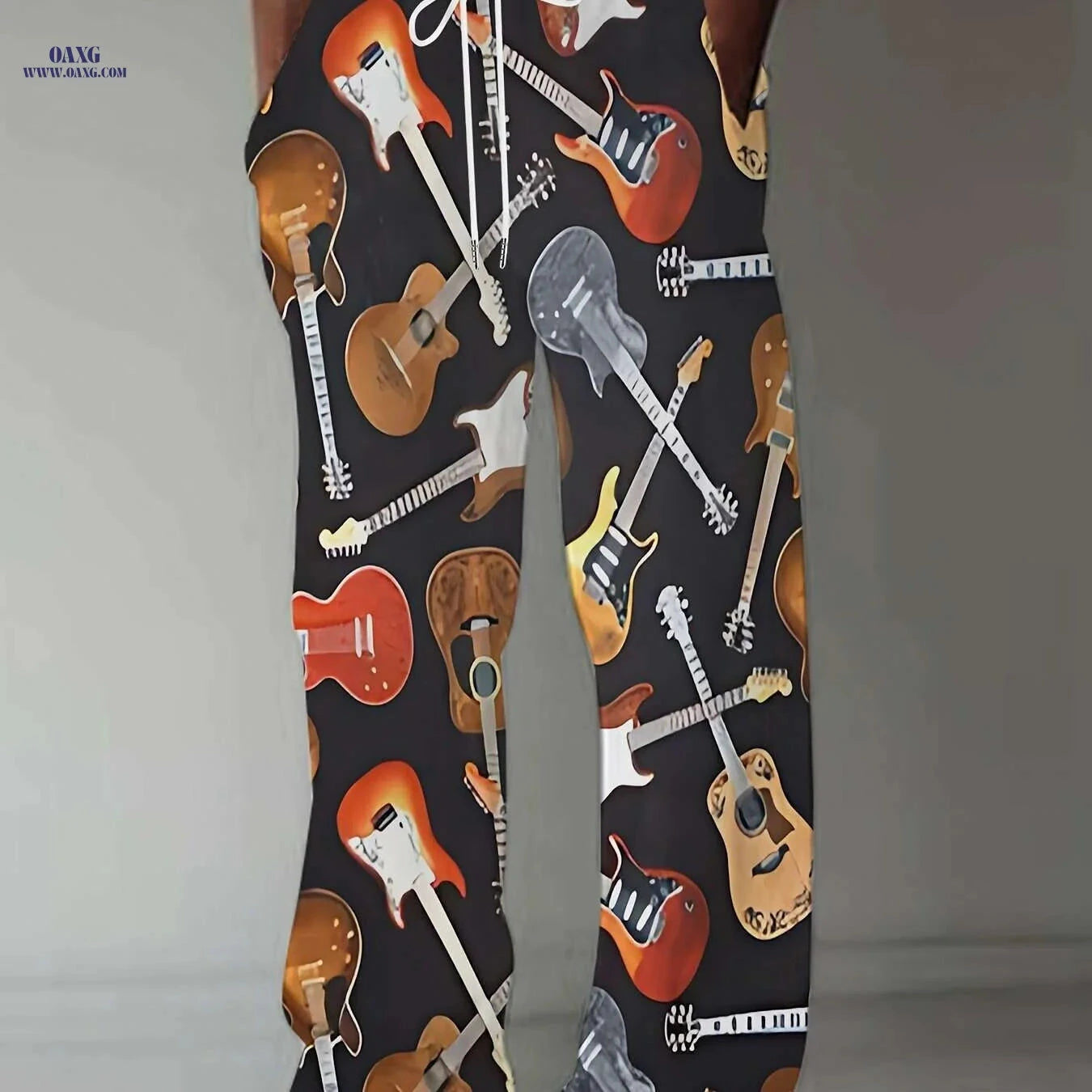 Men's Straight-Leg Sports Pants - Casual All Over Print Design   OAXG 
