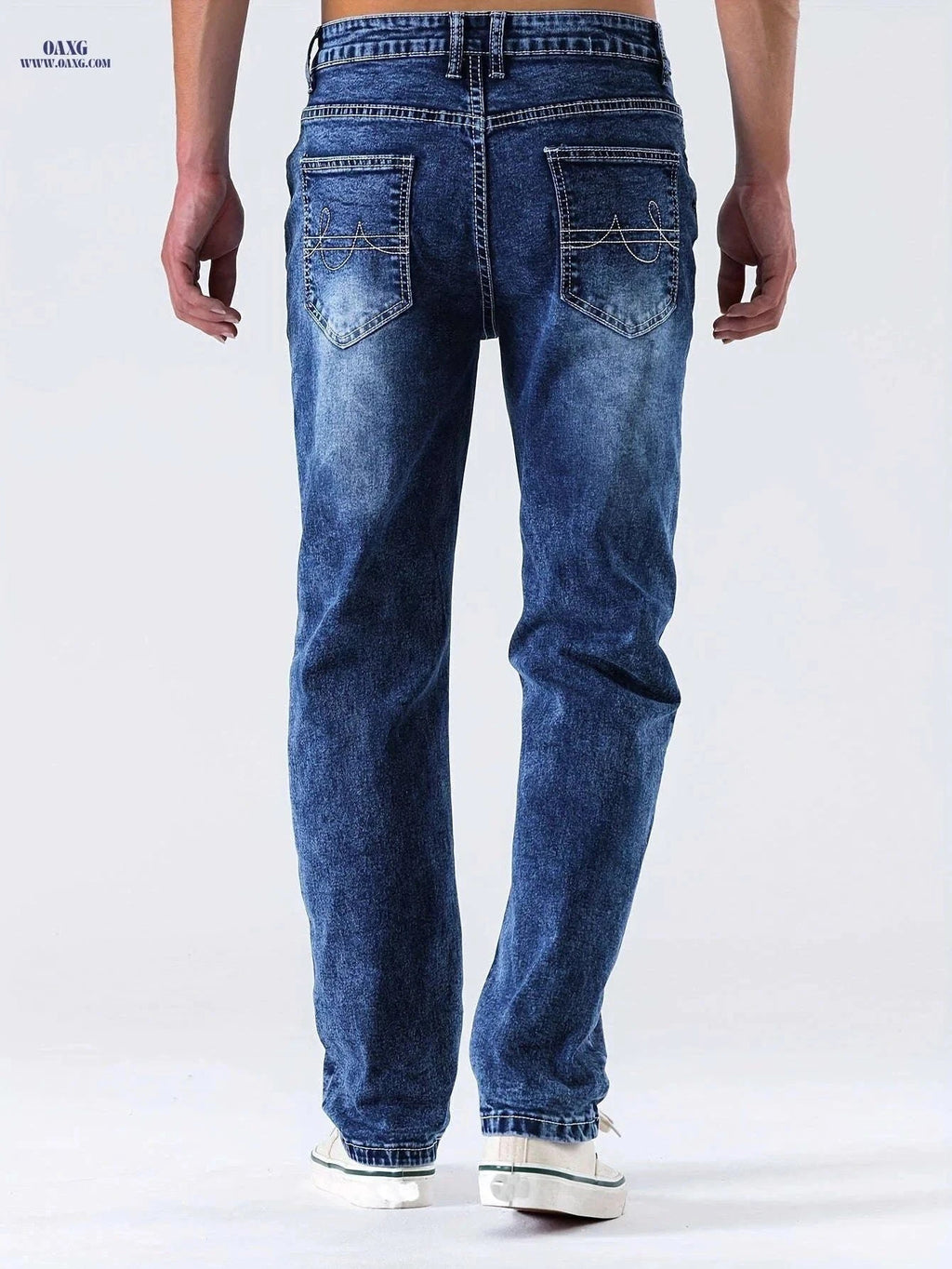 Men's Stretch Jeans - All-Season Solid Color Skinny Fit Denim   OAXG Light Blue / FR S