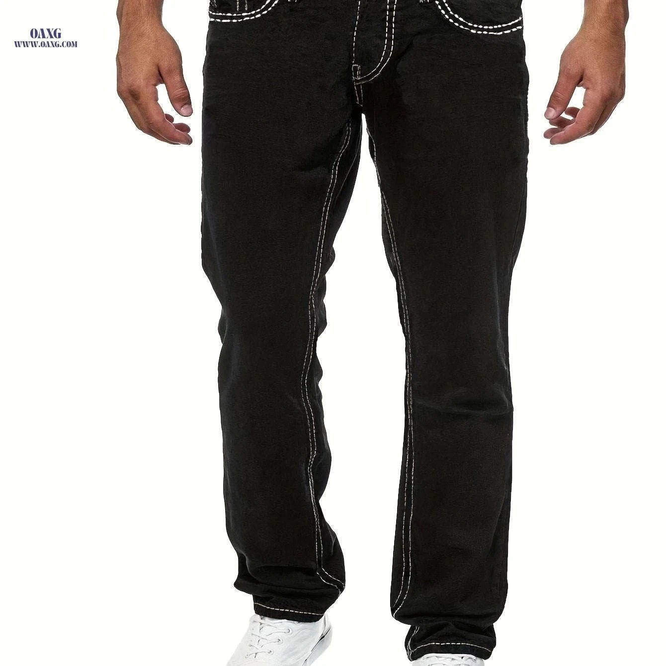 Men's Stretch Jeans - All-Season Solid Color Skinny Fit Denim   OAXG Light Blue / FR S