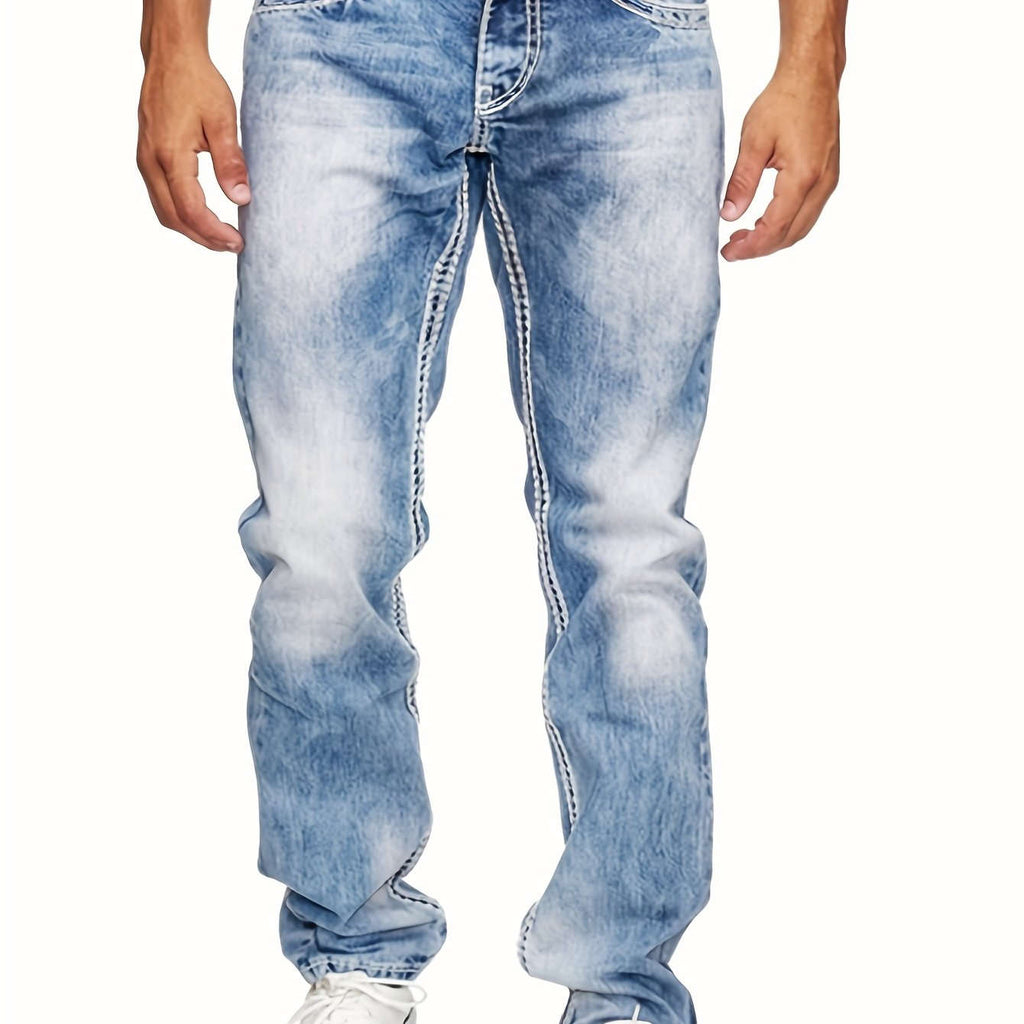 Men's Stretch Jeans - All-Season Solid Color Skinny Fit Denim   OAXG Light Blue / FR S