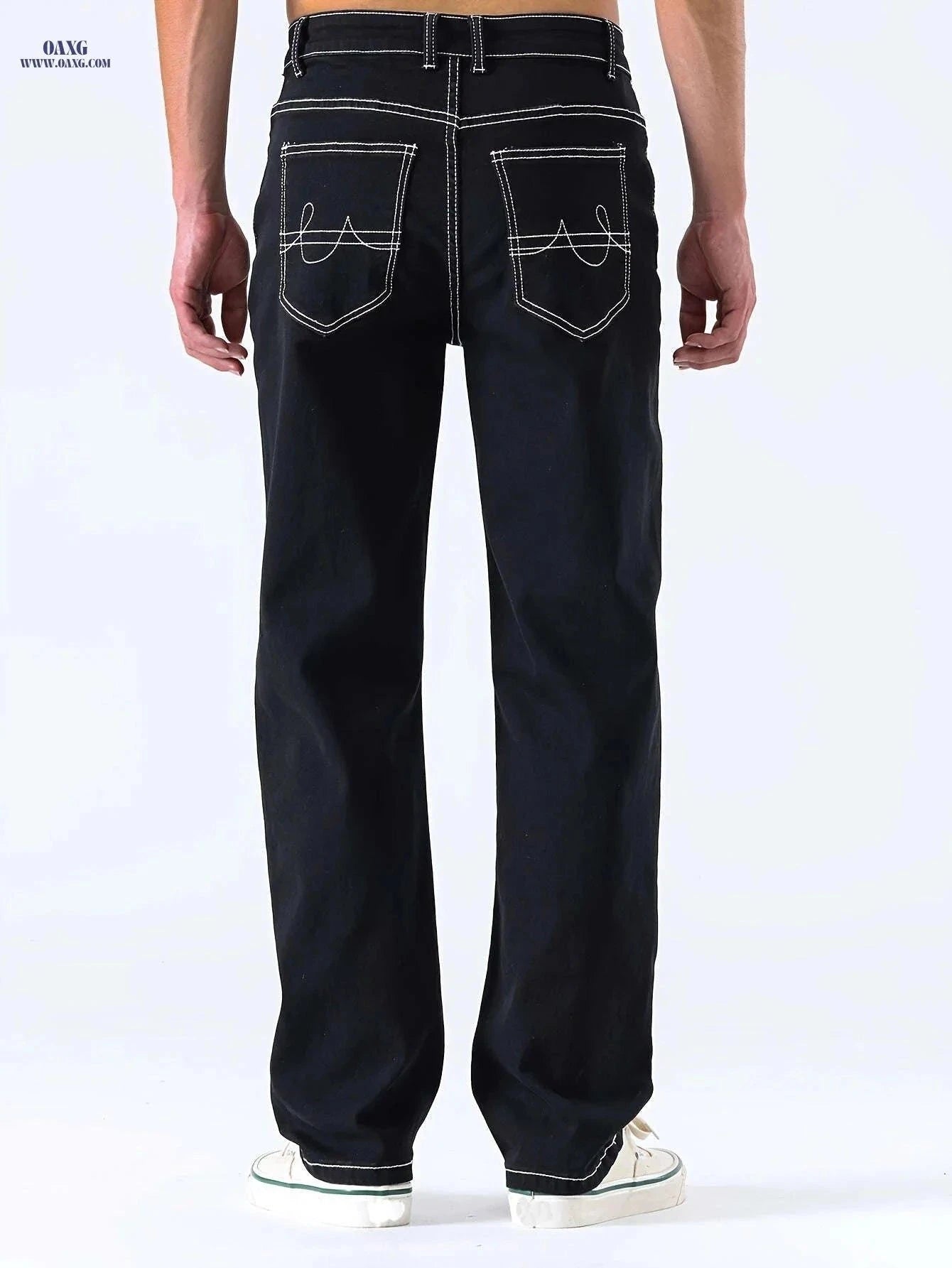 Men's Stretch Jeans - All-Season Solid Color Skinny Fit Denim   OAXG Light Blue / FR S