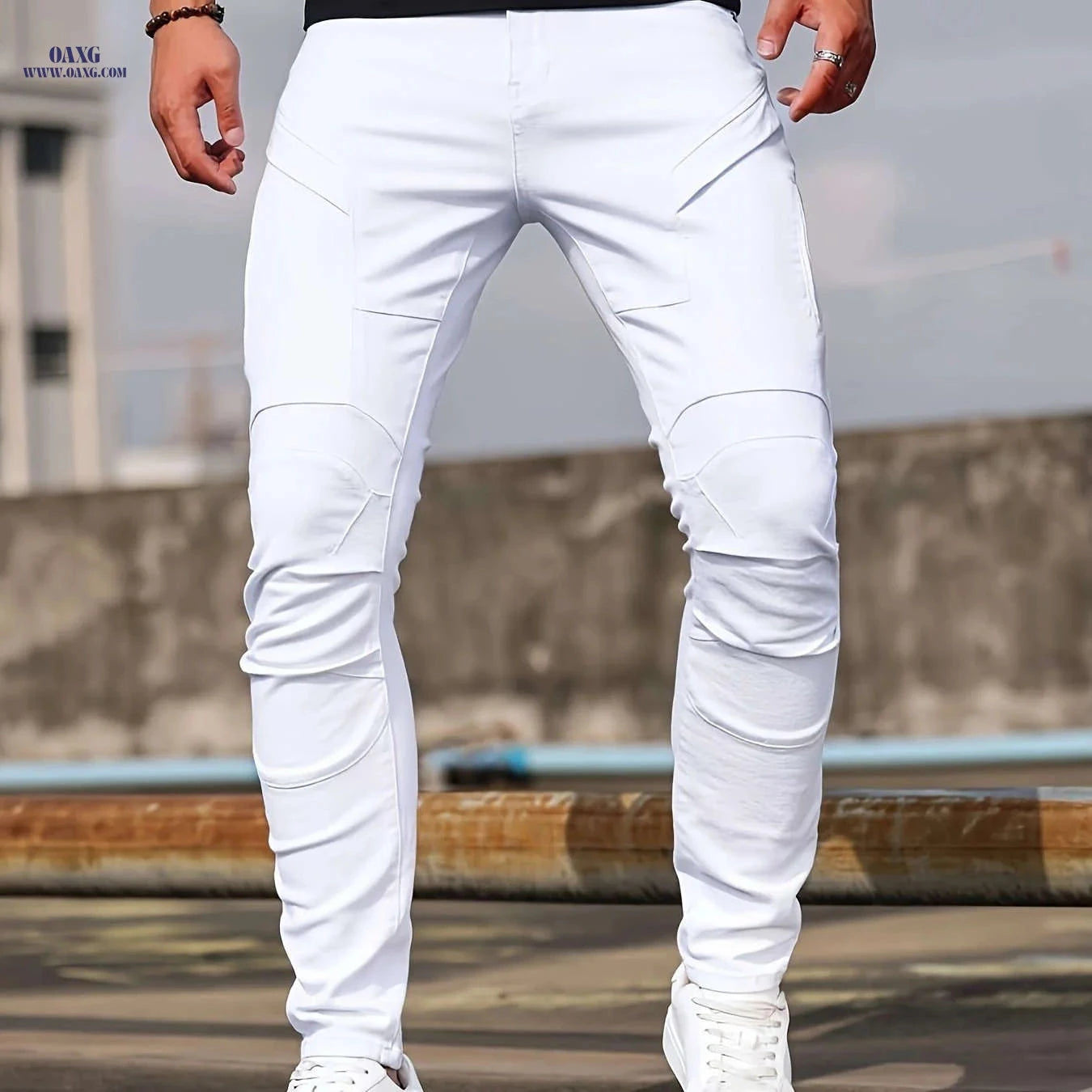 Men's Stretch Skinny Jeans - Slim-Fit Soft Denim for All Seasons   OAXG 