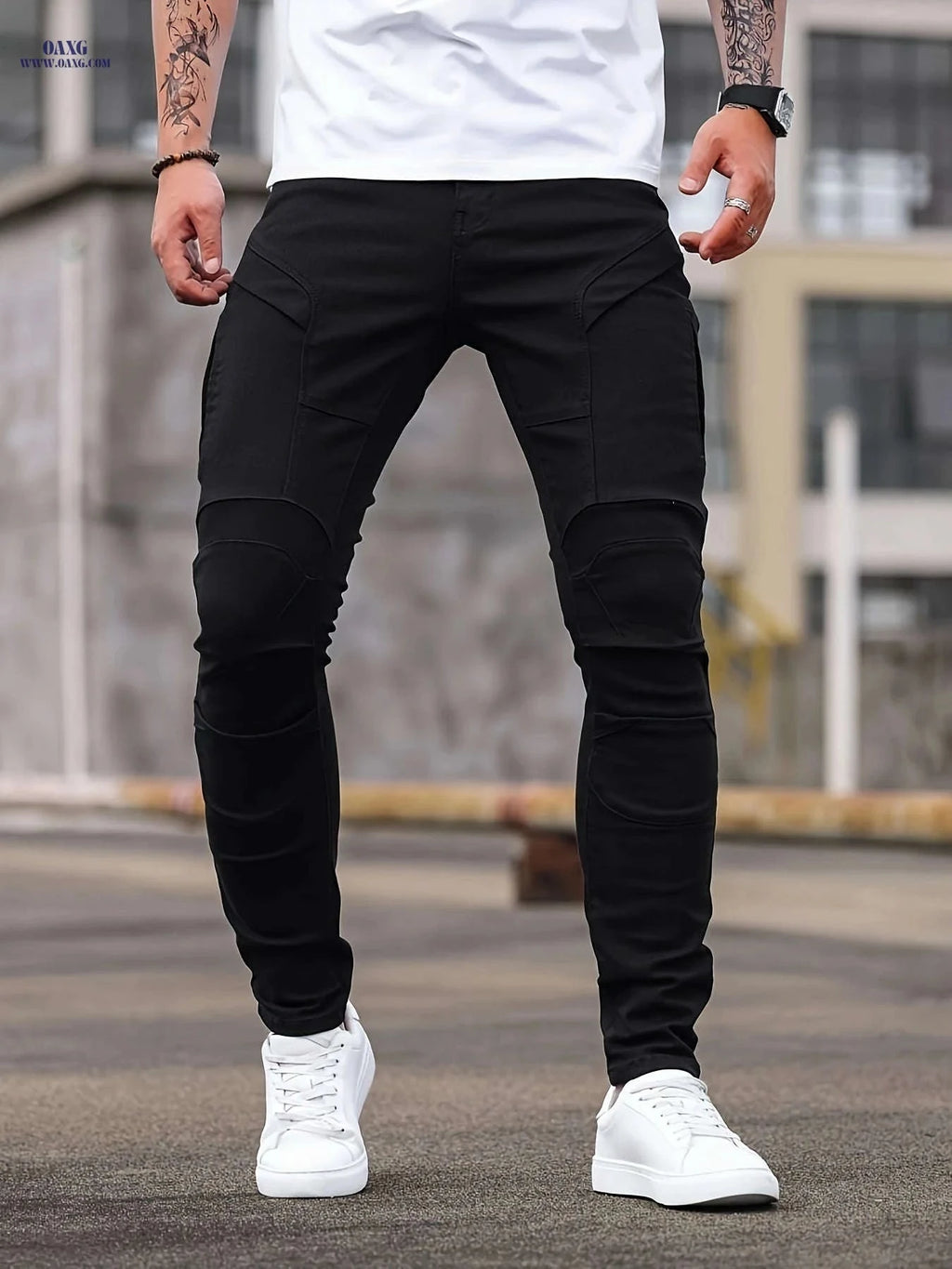 Men's Stretch Skinny Jeans - Slim-Fit Soft Denim for All Seasons   OAXG Ivory White / FR S
