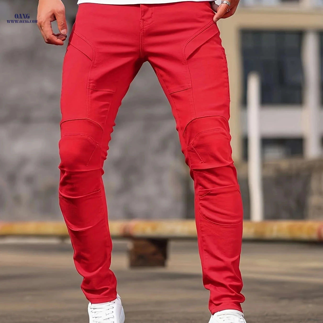 Men's Stretch Skinny Jeans - Slim-Fit Soft Denim for All Seasons   OAXG 