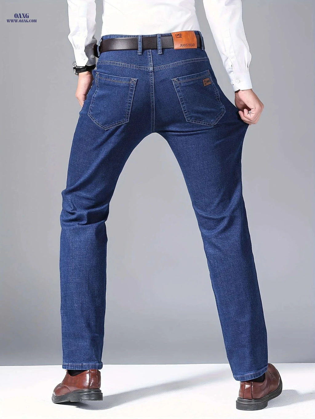 Men's Stretch Slim-Fit Jeans - All-Season Comfort & Machine Washable   OAXG 