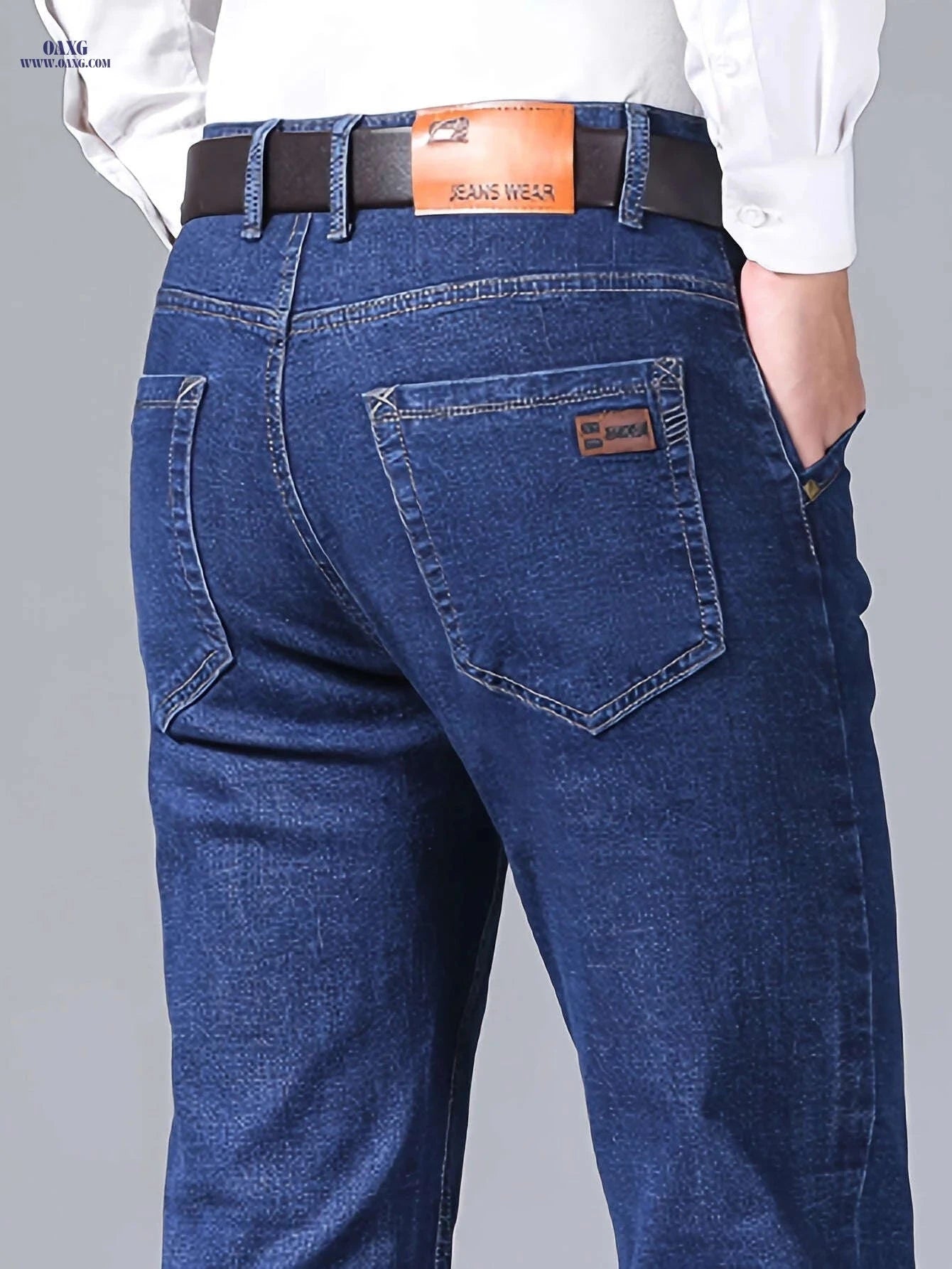 Men's Stretch Slim-Fit Jeans - All-Season Comfort & Machine Washable   OAXG LY-0053Blue / FR XS