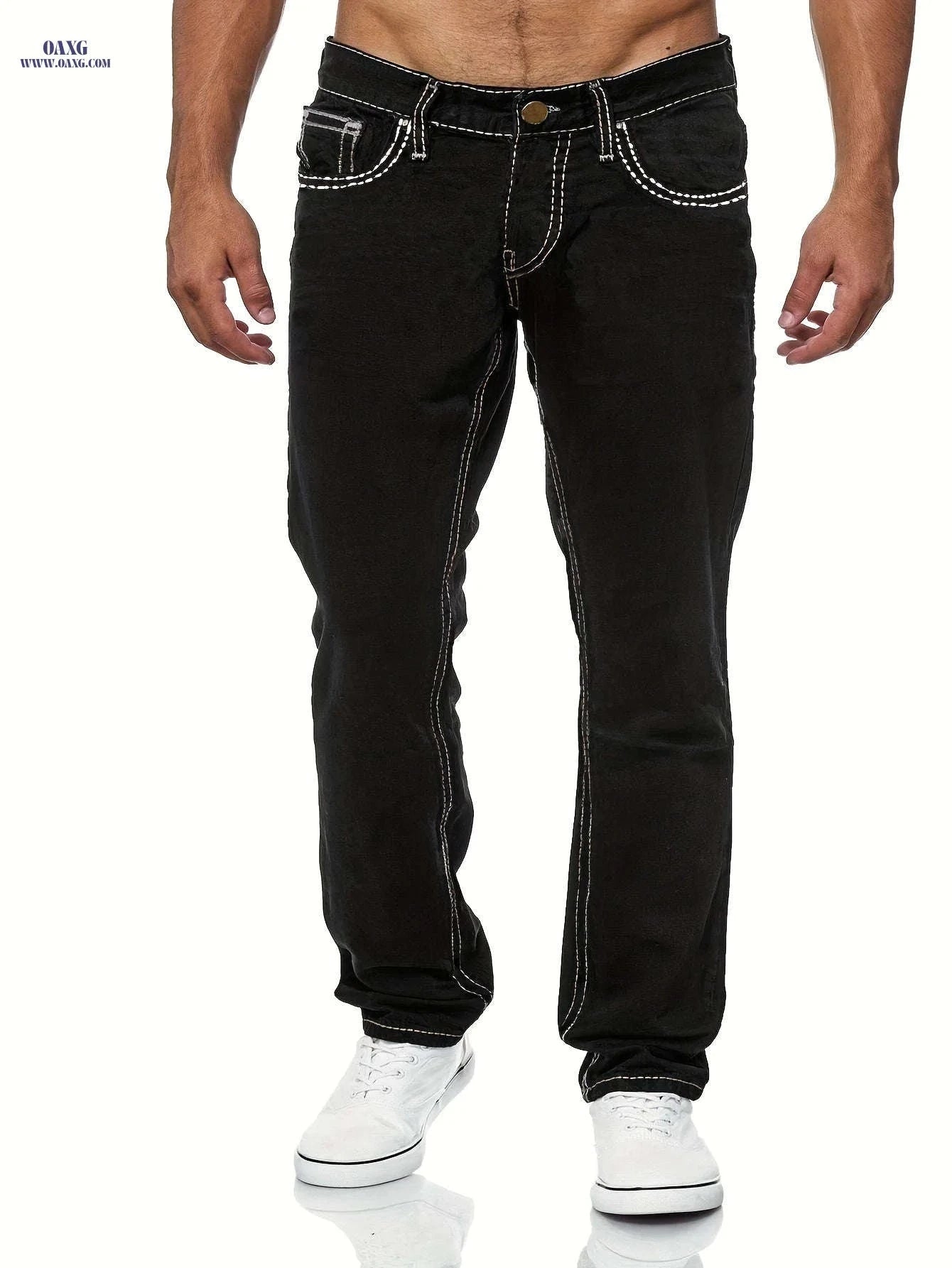 Men's Stretch Slim Fit Jeans - Comfortable Denim for All Seasons   OAXG Light Blue / FR S