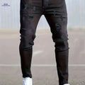 Men's Stretch Slim Fit Ripped Jeans - Classic All-Season Style   OAXG Ebony / FR S
