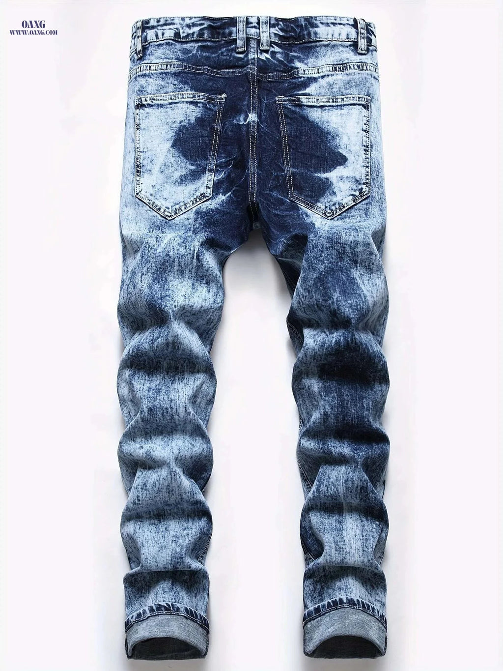 Men's Stretch Slim Fit Ripped Jeans - Tapered Leg Comfort Flex   OAXG 