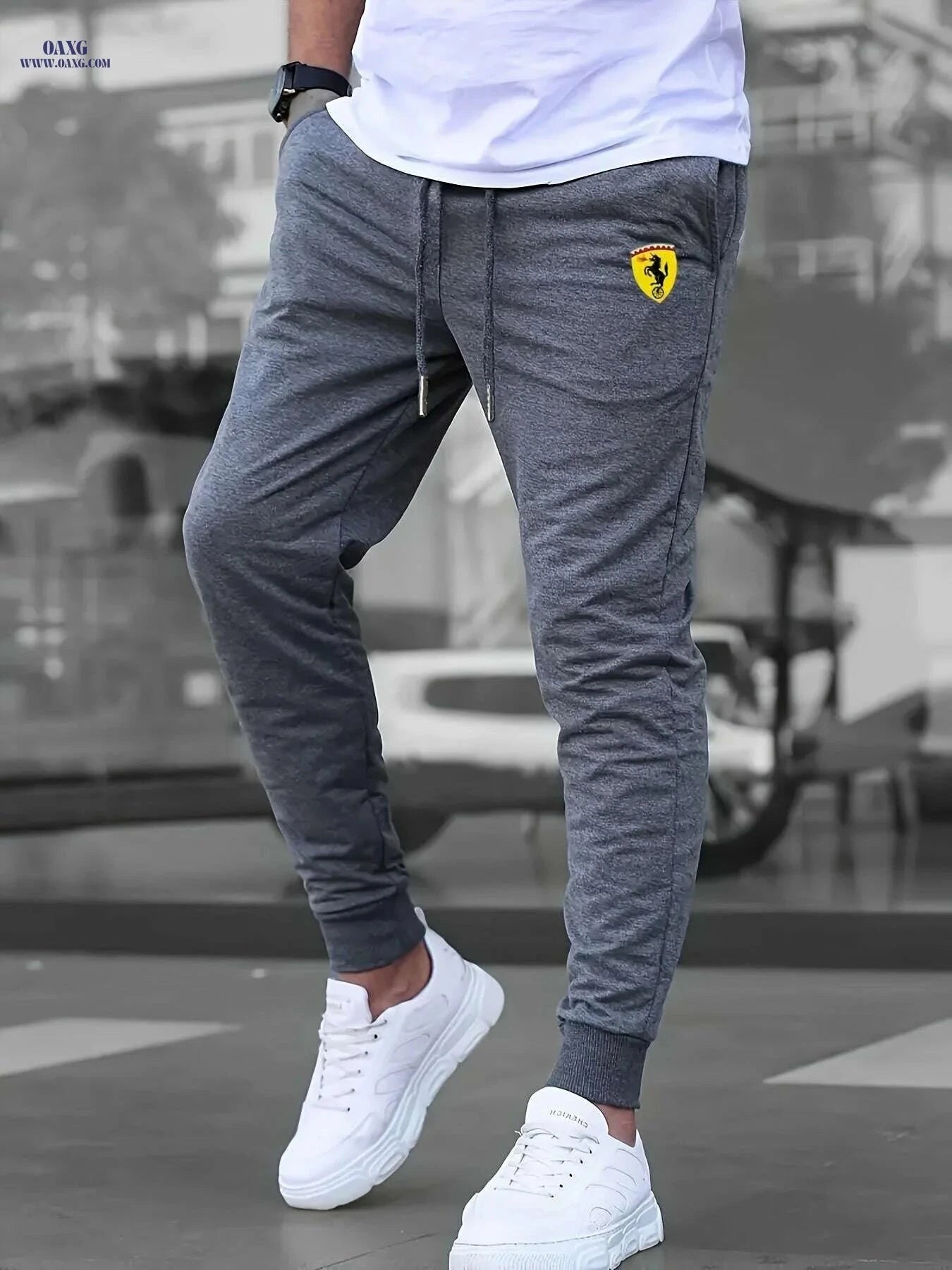 Men's Stretchy Jogger Pants - Athletic Fit with Zipper Pockets   OAXG Black / S