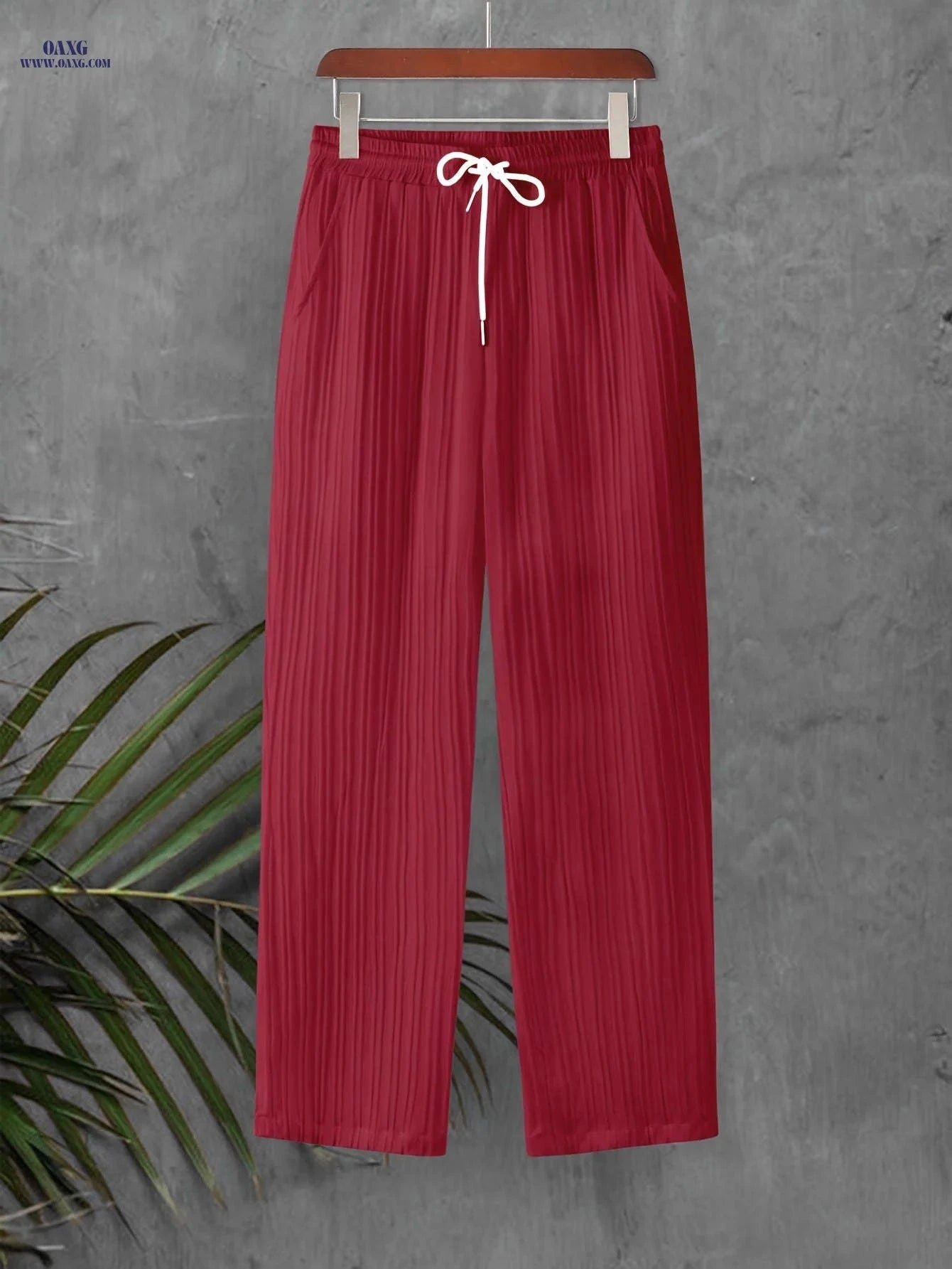 Men's Striped Texture Drawstring Pants - Casual Outdoor Trousers   OAXG 