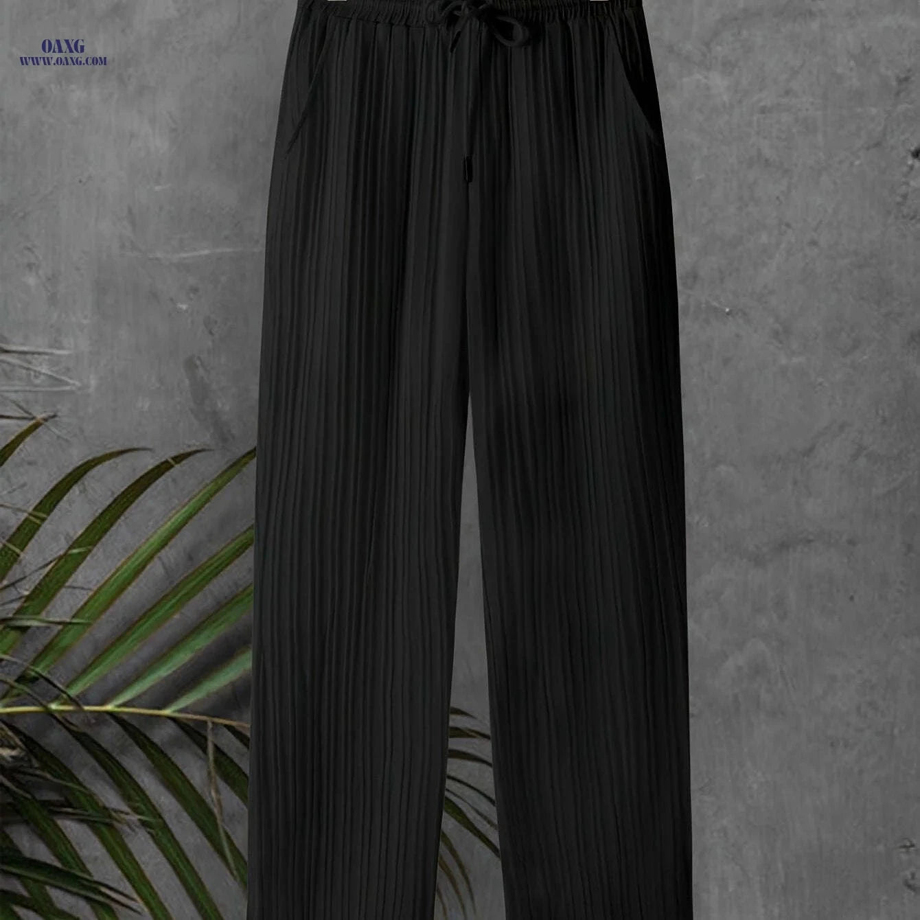 Men's Striped Texture Drawstring Pants - Casual Outdoor Trousers   OAXG 