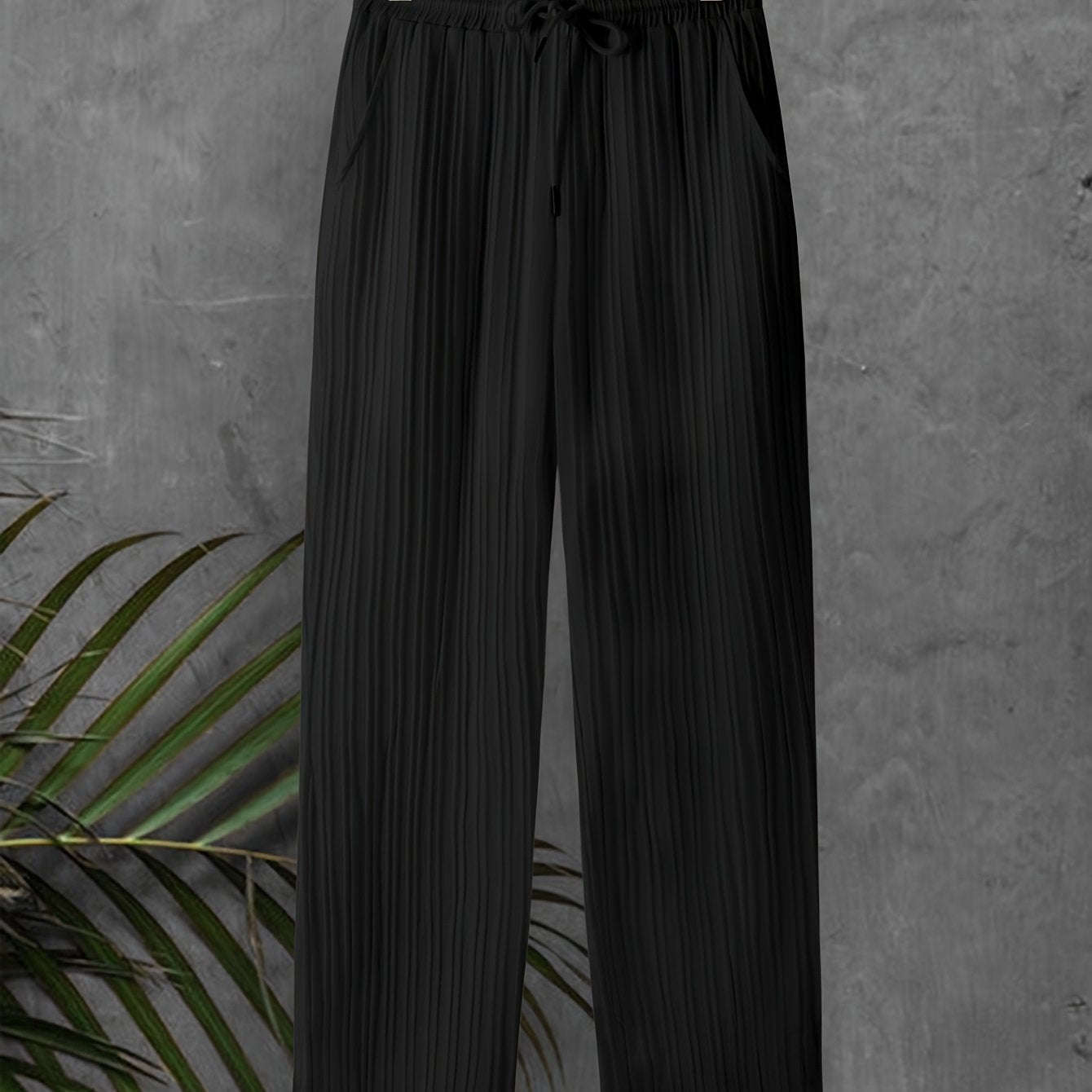 Men's Striped Texture Drawstring Pants - Casual Outdoor Trousers   OAXG 