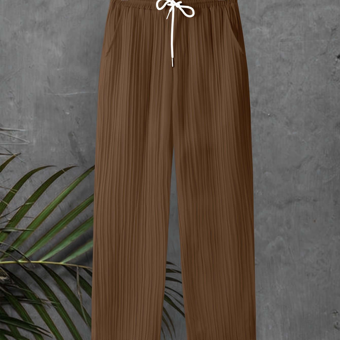 Men's Striped Texture Drawstring Pants - Casual Outdoor Trousers   OAXG 