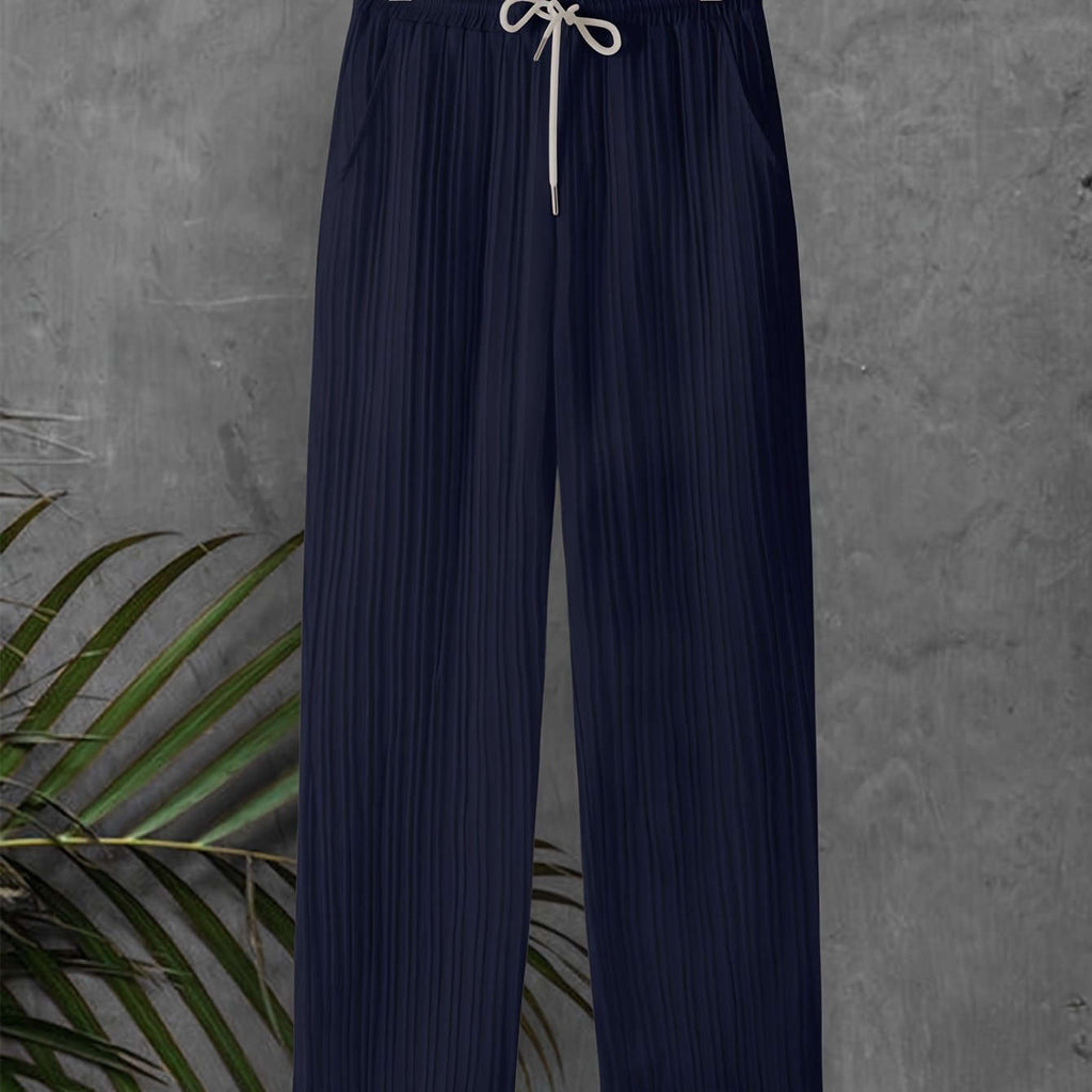 Men's Striped Texture Drawstring Pants - Casual Outdoor Trousers   OAXG 