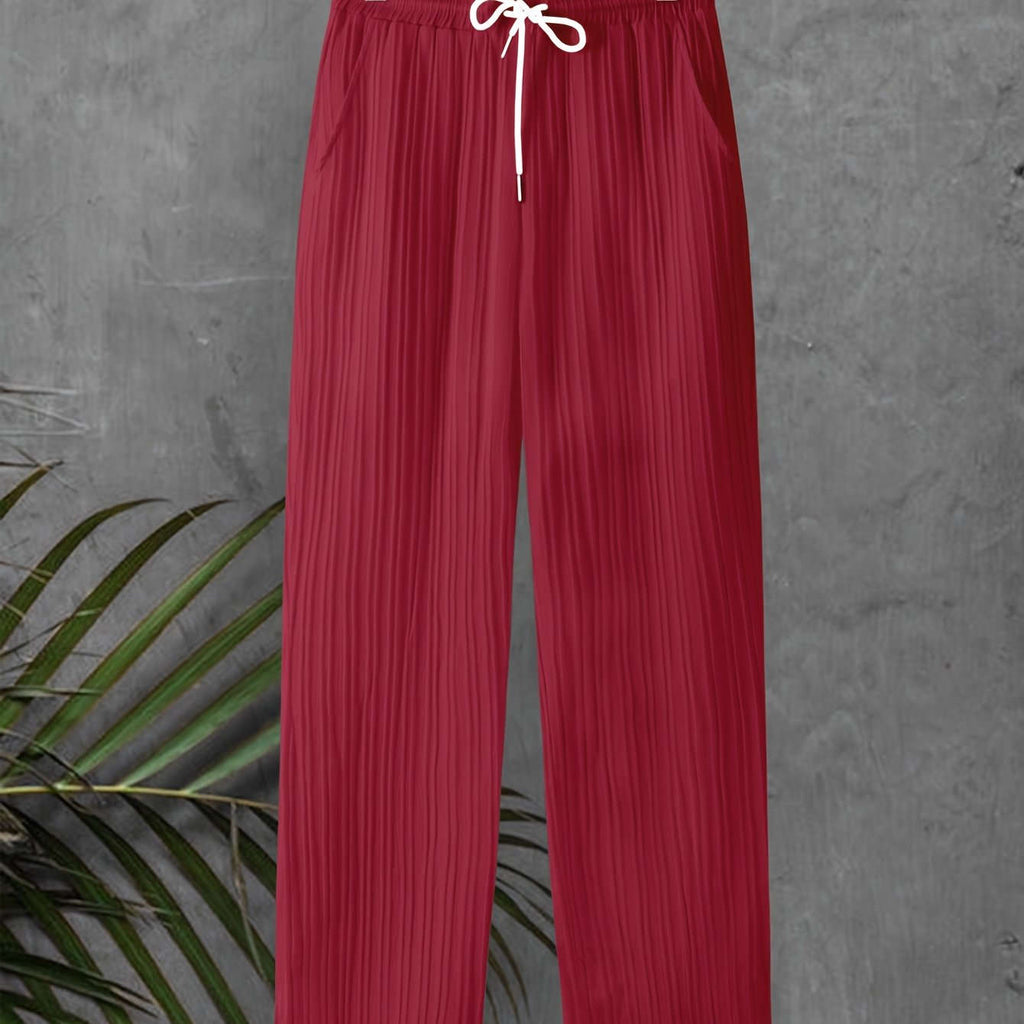 Men's Striped Texture Drawstring Pants - Casual Outdoor Trousers   OAXG 
