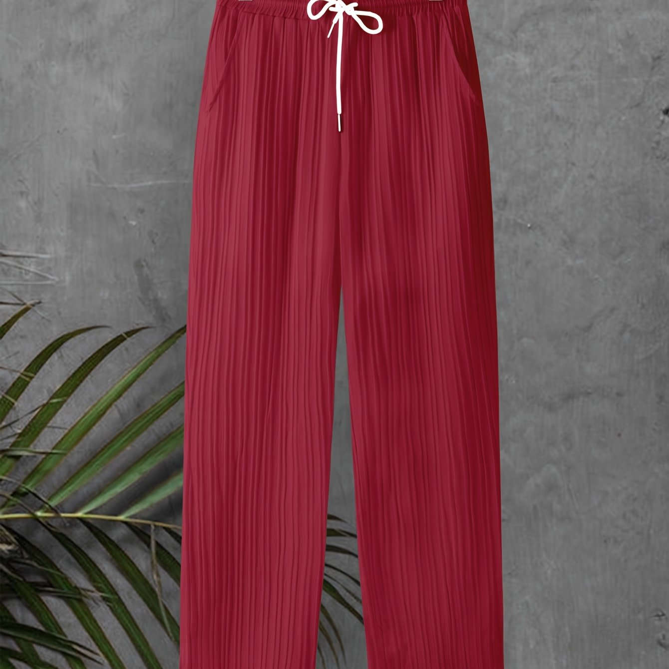 Men's Striped Texture Drawstring Pants - Casual Outdoor Trousers   OAXG 