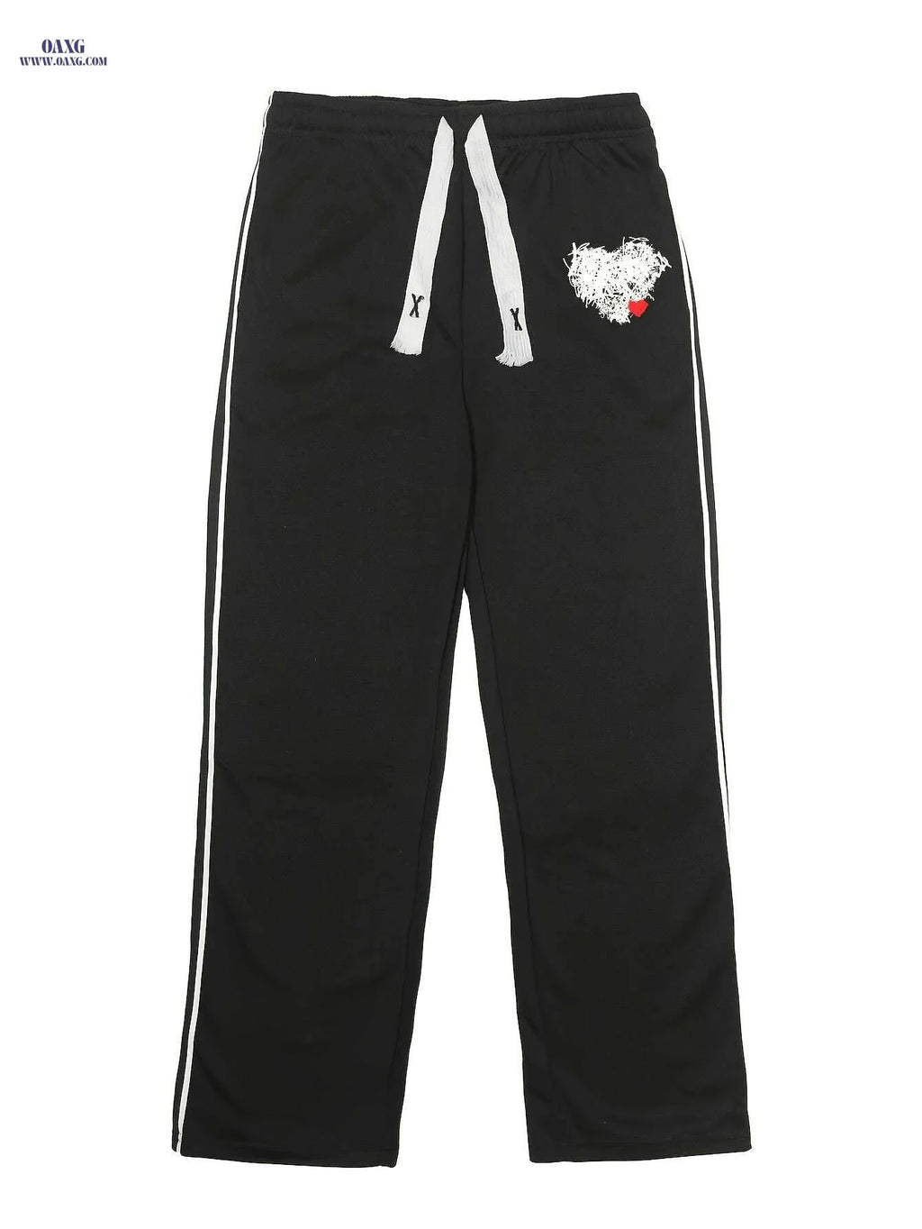 Men's Stylish Black Casual Pants - Geometric Print & Elastic Waistband   OAXG Black / S
