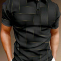 Men's Stylish Black & Golden Geometric Polo - Casual Summer Wear   OAXG 