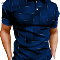 Men's Stylish Black & Golden Geometric Polo Shirt - Summer Casual Wear   OAXG 