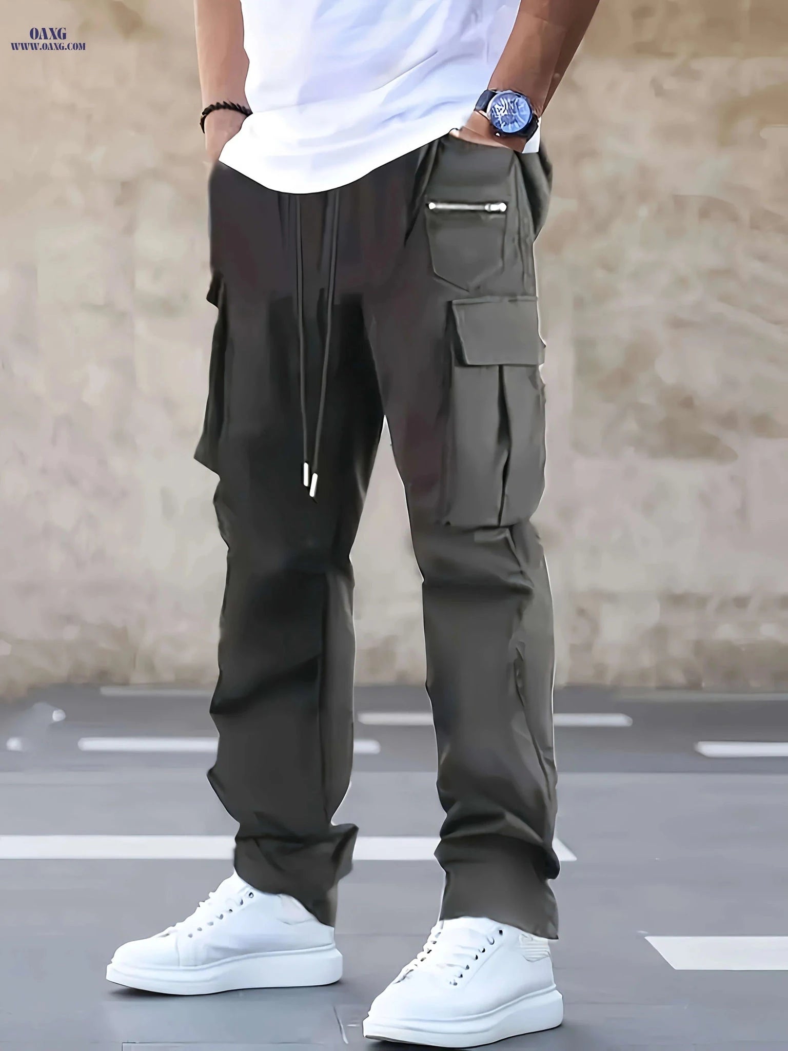 Men’s Stylish Cargo Pants - Casual Fit for Spring and Autumn Wear   OAXG 
