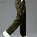 Men's Stylish Casual Sports Pants - Multiple Pockets, Solid Color   OAXG 