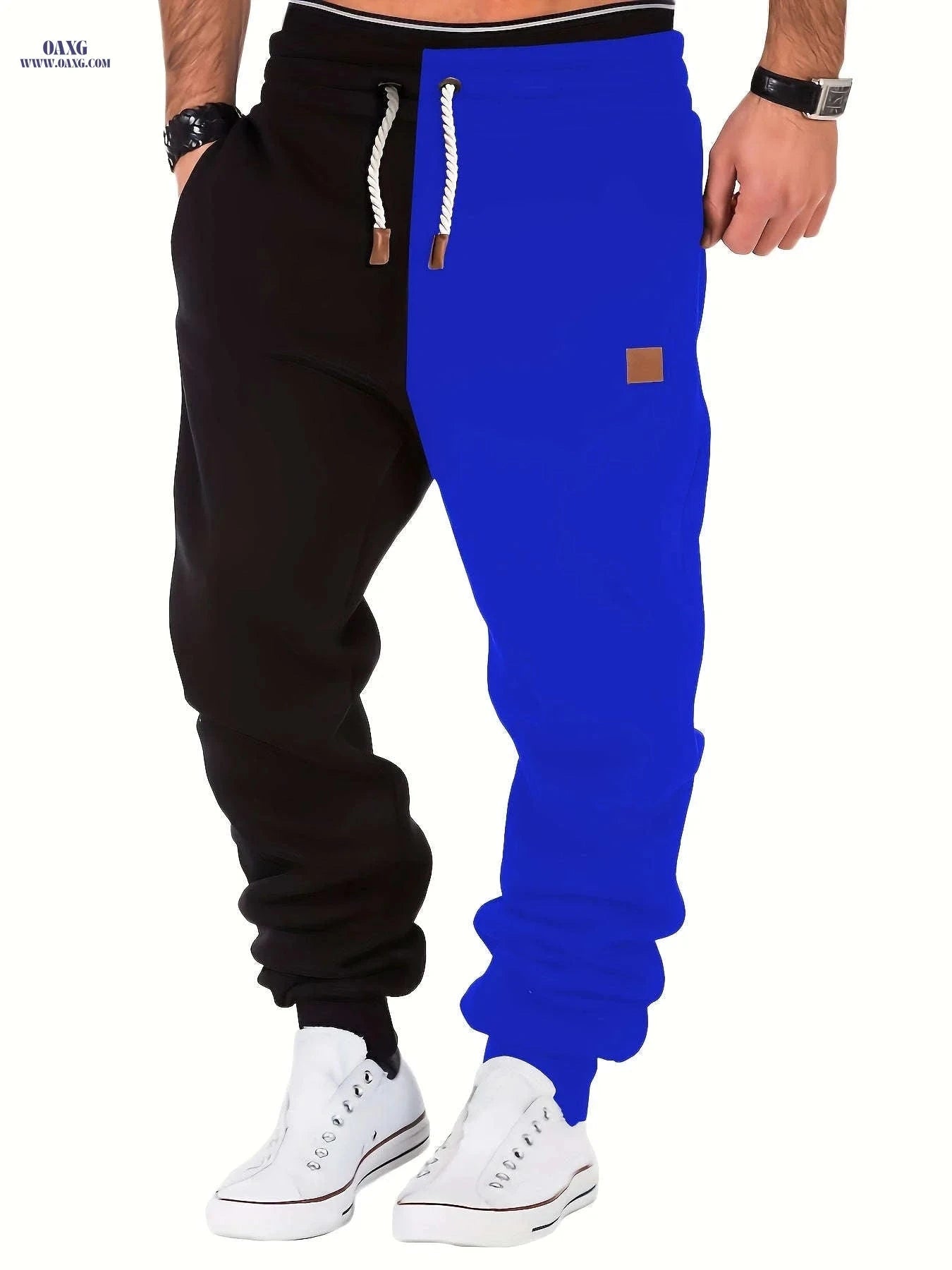 Men's Stylish Fleece-Lined Casual Pants for Fall/Winter Comfort   OAXG Black With Gray / FR S