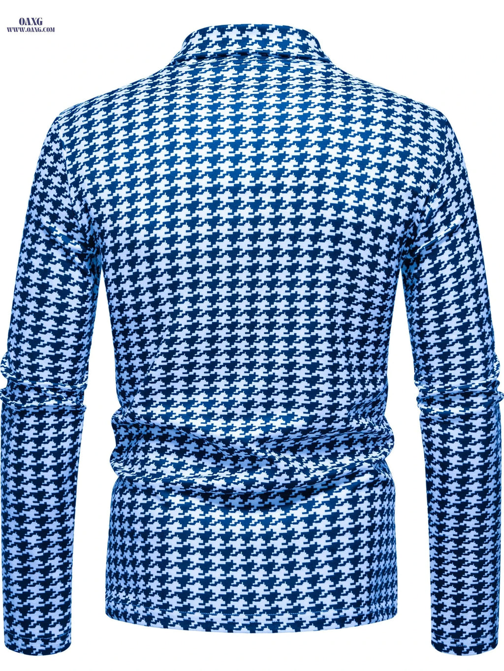 Men's Stylish High-Neck Houndstooth Pullover - Cozy Casual Top   OAXG Black / FR S