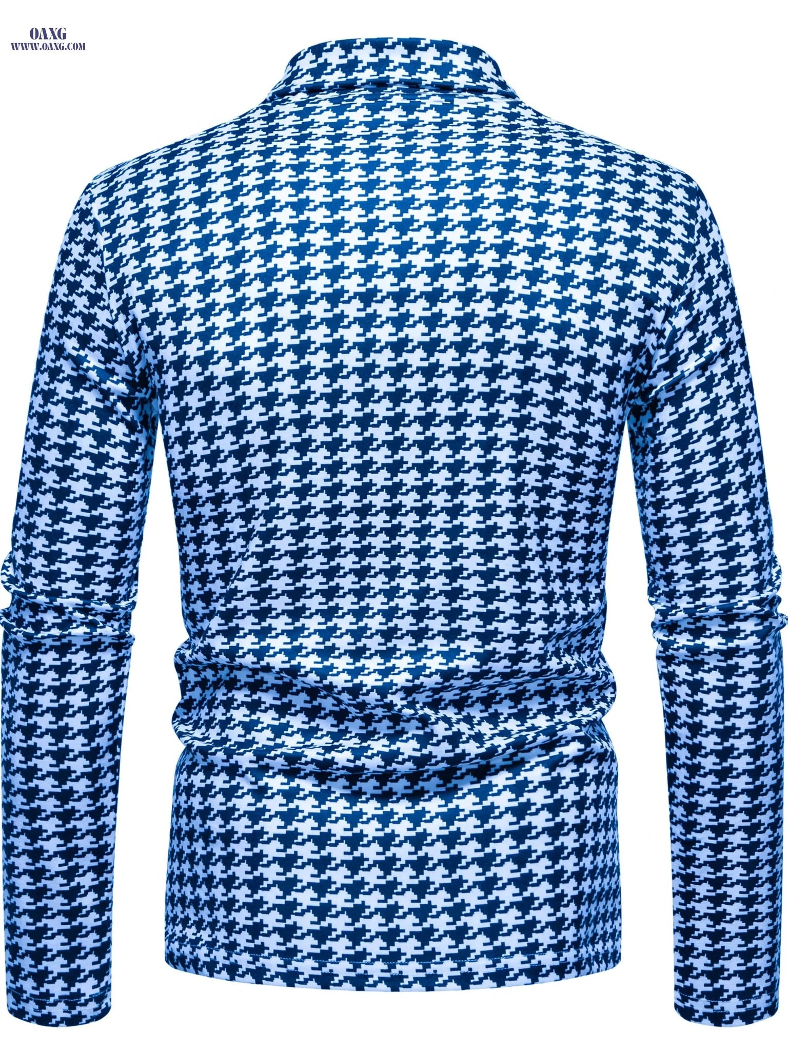 Men's Stylish High-Neck Houndstooth Pullover - Cozy Casual Top   OAXG Black / FR S