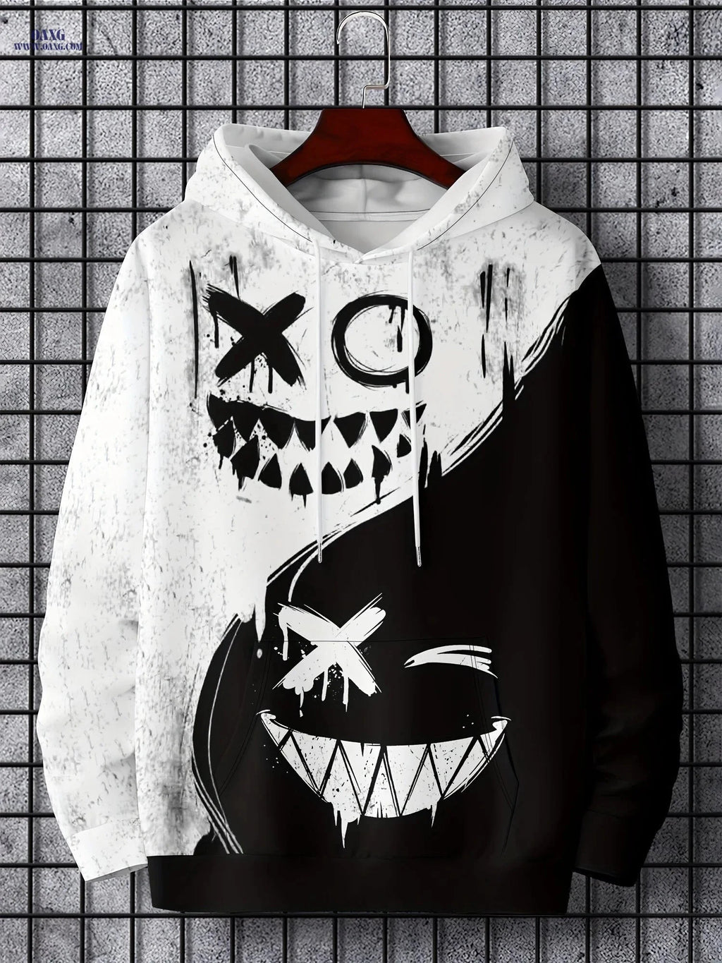 Men's Stylish Hooded Sweatshirt - Casual Geometric for Spring/Fall   OAXG 