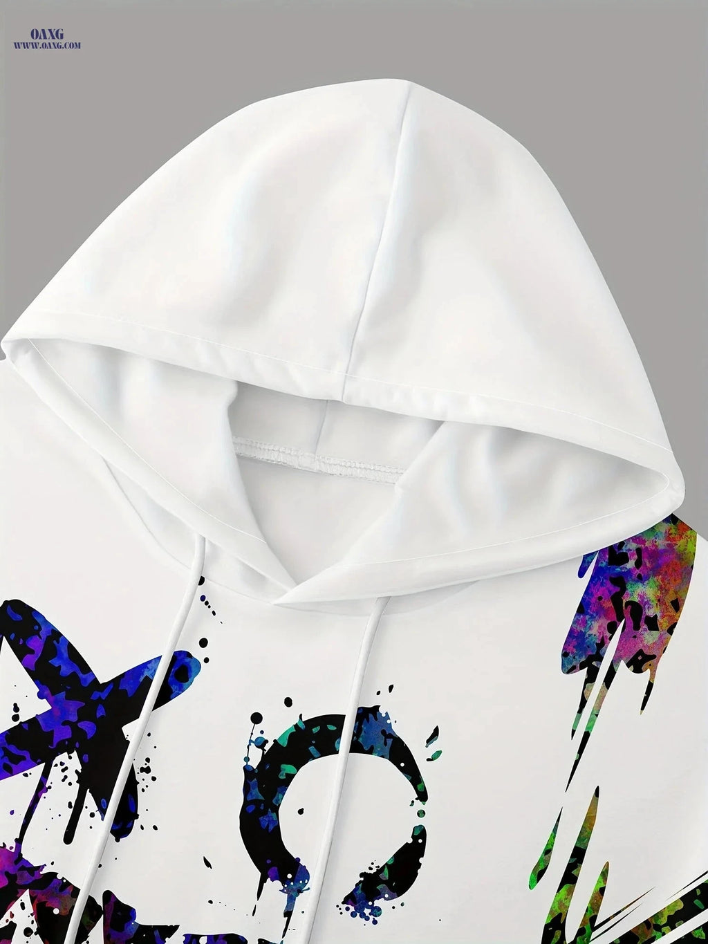 Men's Stylish Hooded Sweatshirt - Casual Geometric for Spring/Fall   OAXG Black / FR S