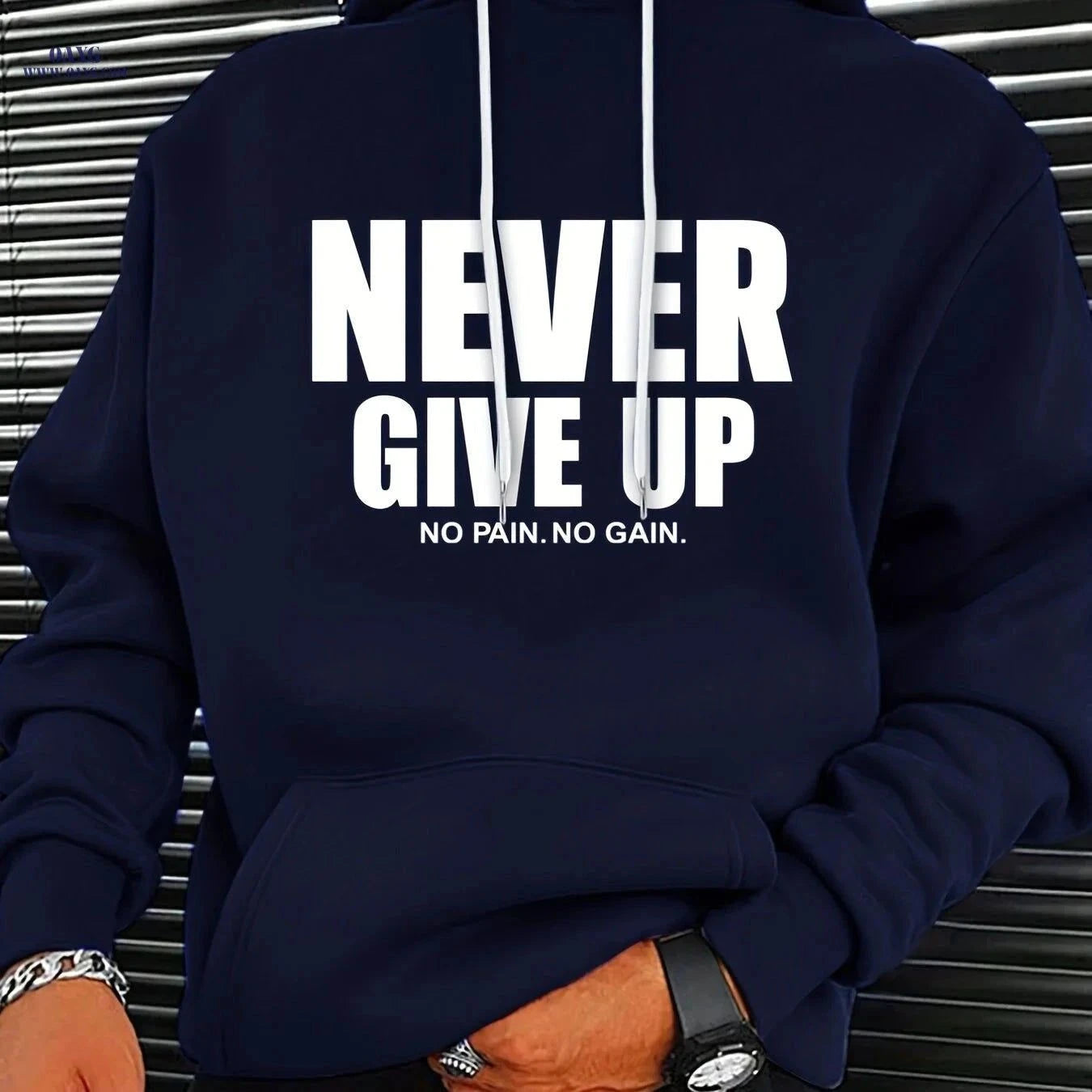 Men's Stylish Letter Print Hoodie - Casual Sports Sweatshirt   OAXG Light Grey / FR S
