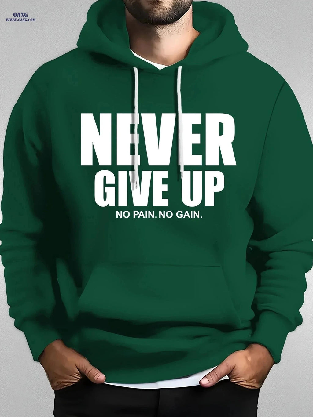 Men's Stylish Letter Print Hoodie - Casual Sports Sweatshirt   OAXG Light Grey / FR S