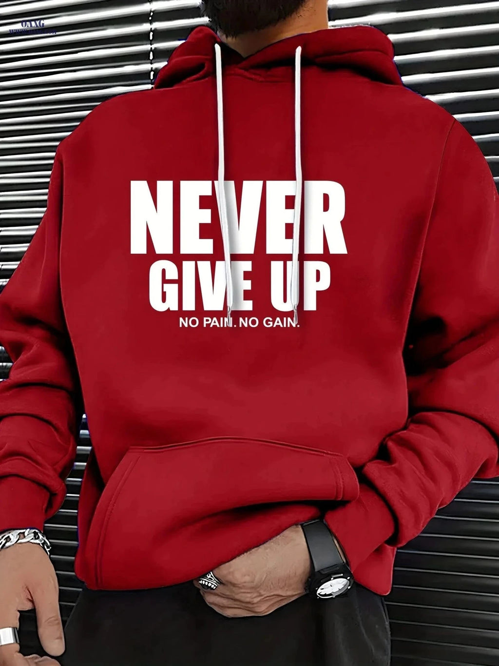 Men's Stylish Letter Print Hoodie - Casual Sports Sweatshirt   OAXG Light Grey / FR S