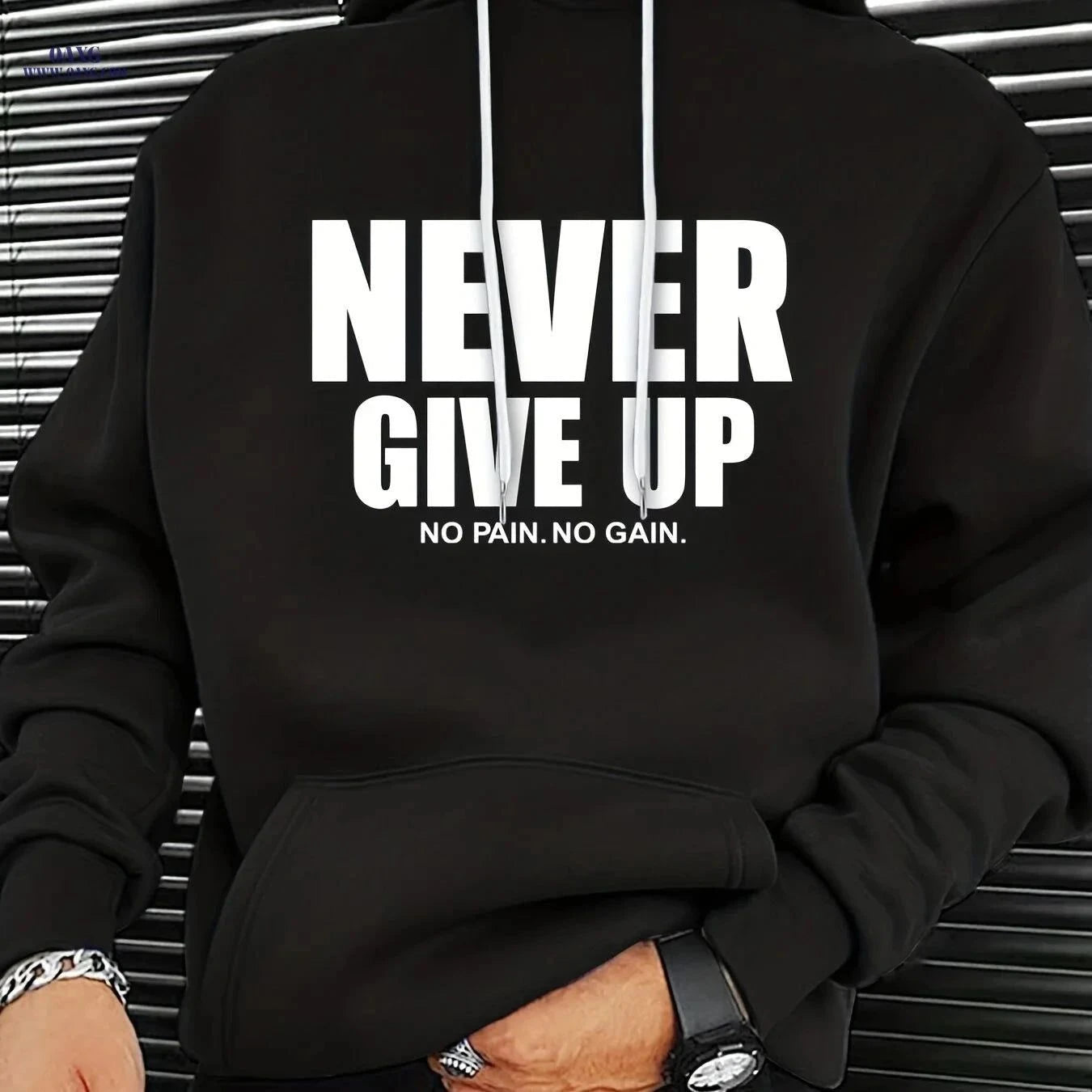 Men's Stylish Letter Print Hoodie - Casual Sports Sweatshirt   OAXG Light Grey / FR S