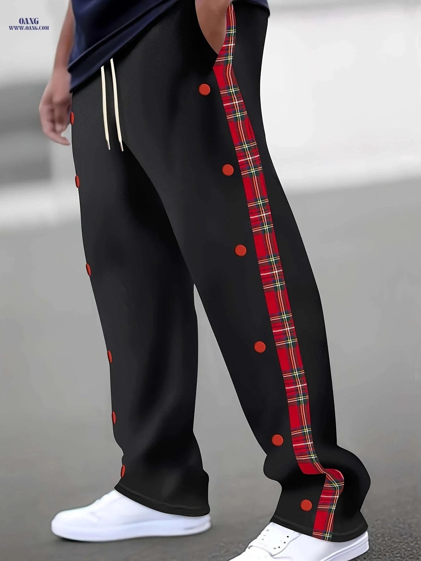 Men's Stylish Long Pants with Side Stripes - Comfortable Casual Wear   OAXG 
