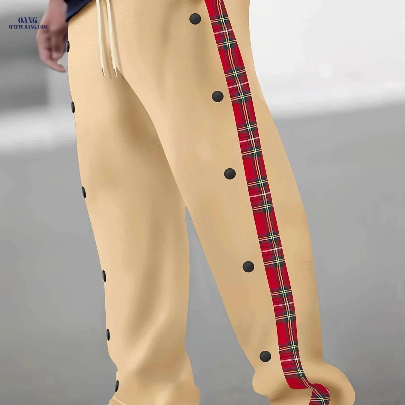 Men's Stylish Long Pants with Side Stripes - Comfortable Casual Wear   OAXG Black / FR S