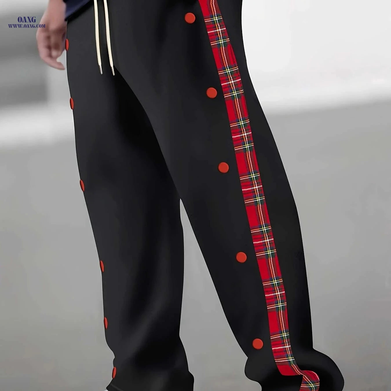 Men's Stylish Long Pants with Side Stripes - Comfortable Casual Wear   OAXG Black / FR S