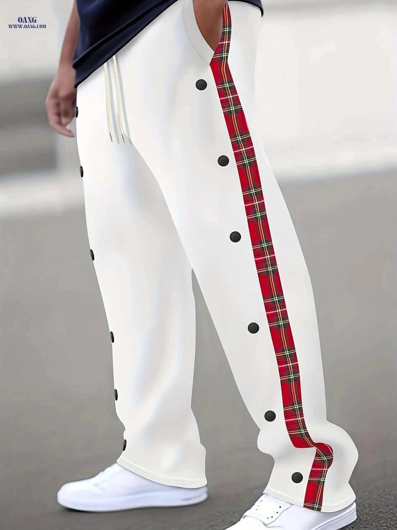 Men's Stylish Long Pants with Side Stripes - Comfortable Casual Wear   OAXG Black / FR S
