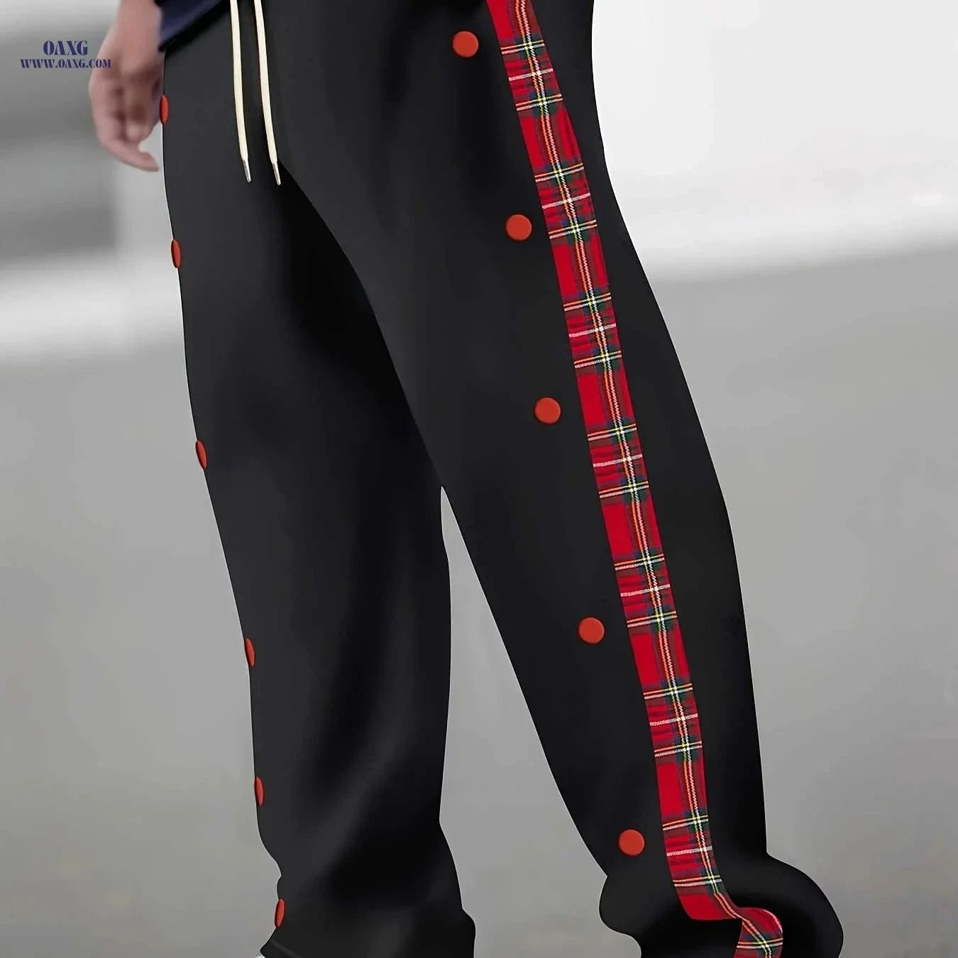 Men's Stylish Long Pants with Side Stripes - Comfortable Casual Wear   OAXG Black / FR S