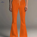 Men’s Stylish Pink Flare Pants - Casual, Drawstring Waist with Pockets   OAXG Tangerine / FR S