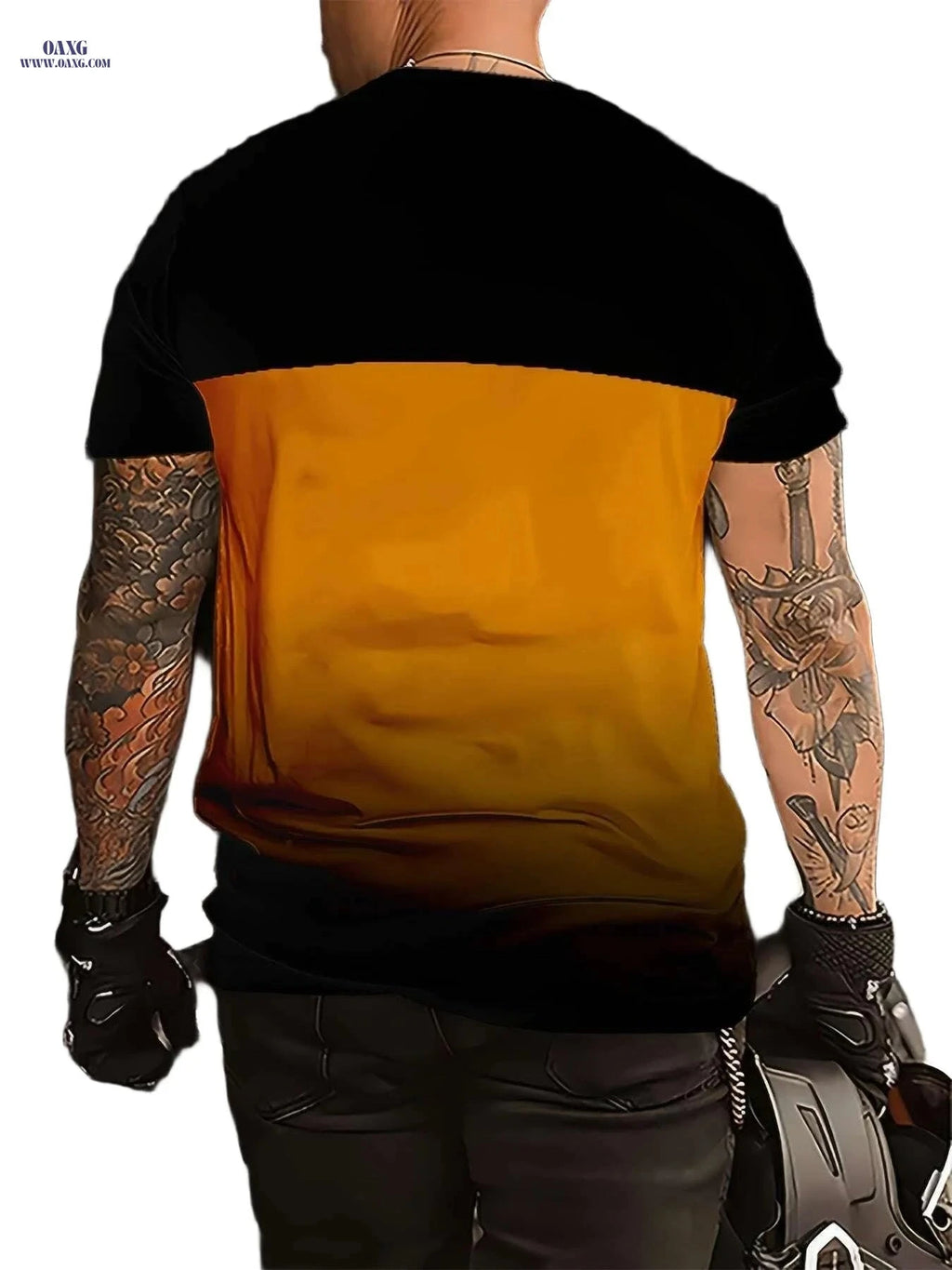 Men's Stylish Polyester T-Shirt - Casual Round Neck, Machine Washable   OAXG Black / S