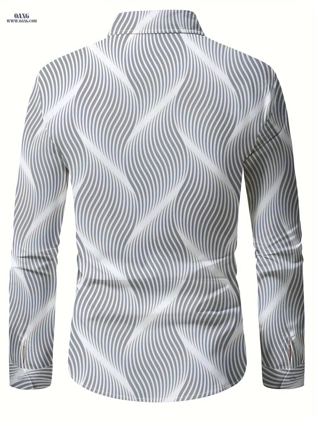 Men's Stylish Print Shirt - Casual Long Sleeve Button-Up for Spring   OAXG White / FR S