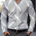Men's Stylish Print Shirt - Casual Long Sleeve Button-Up for Spring   OAXG White / FR S