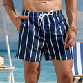 Men's Stylish Striped Beach Shorts - Lightweight, 3D Print Design   OAXG 
