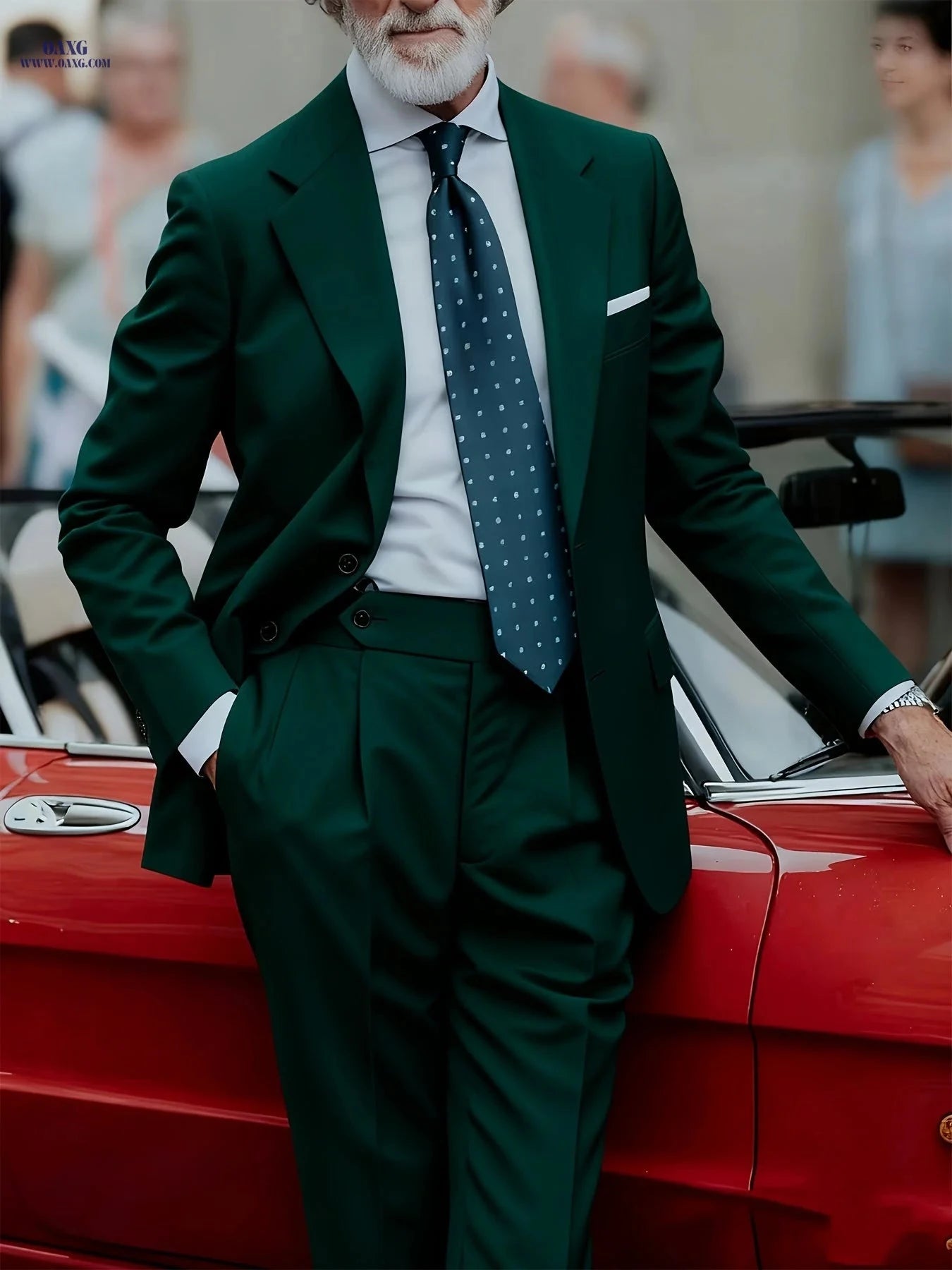 Men's Stylish Two-Piece Suit - Jacket and Trousers for Parties   OAXG 