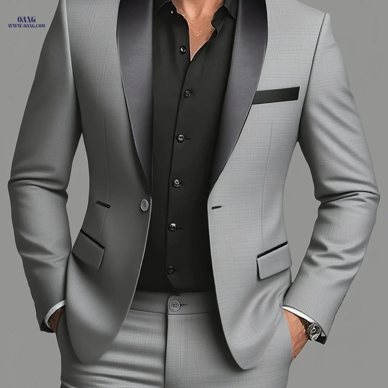 Men's Suit Set - 2pc Blazer and Trousers for Business Events   OAXG 