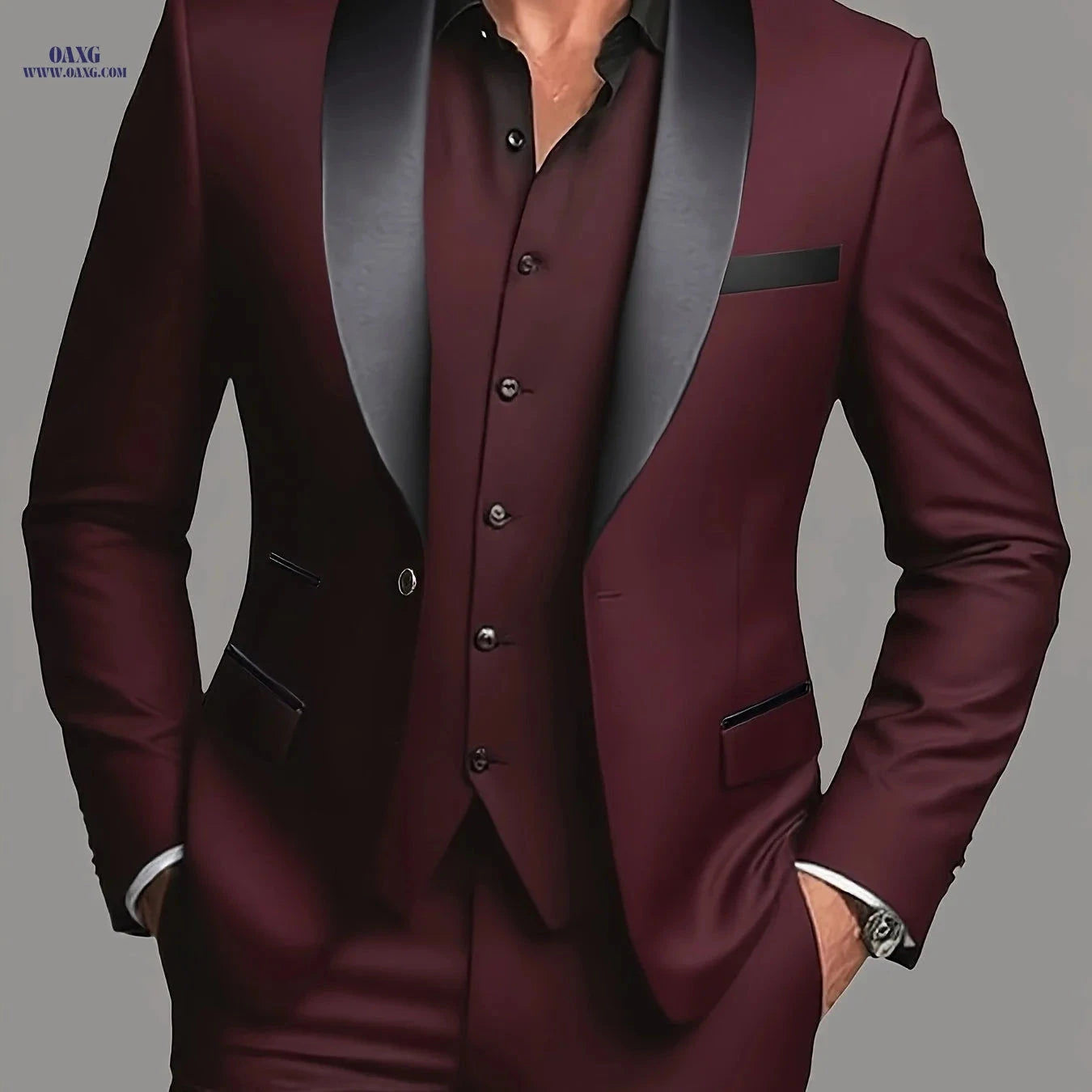 Men's Suit Set - 2pc Blazer and Trousers for Business Events   OAXG 