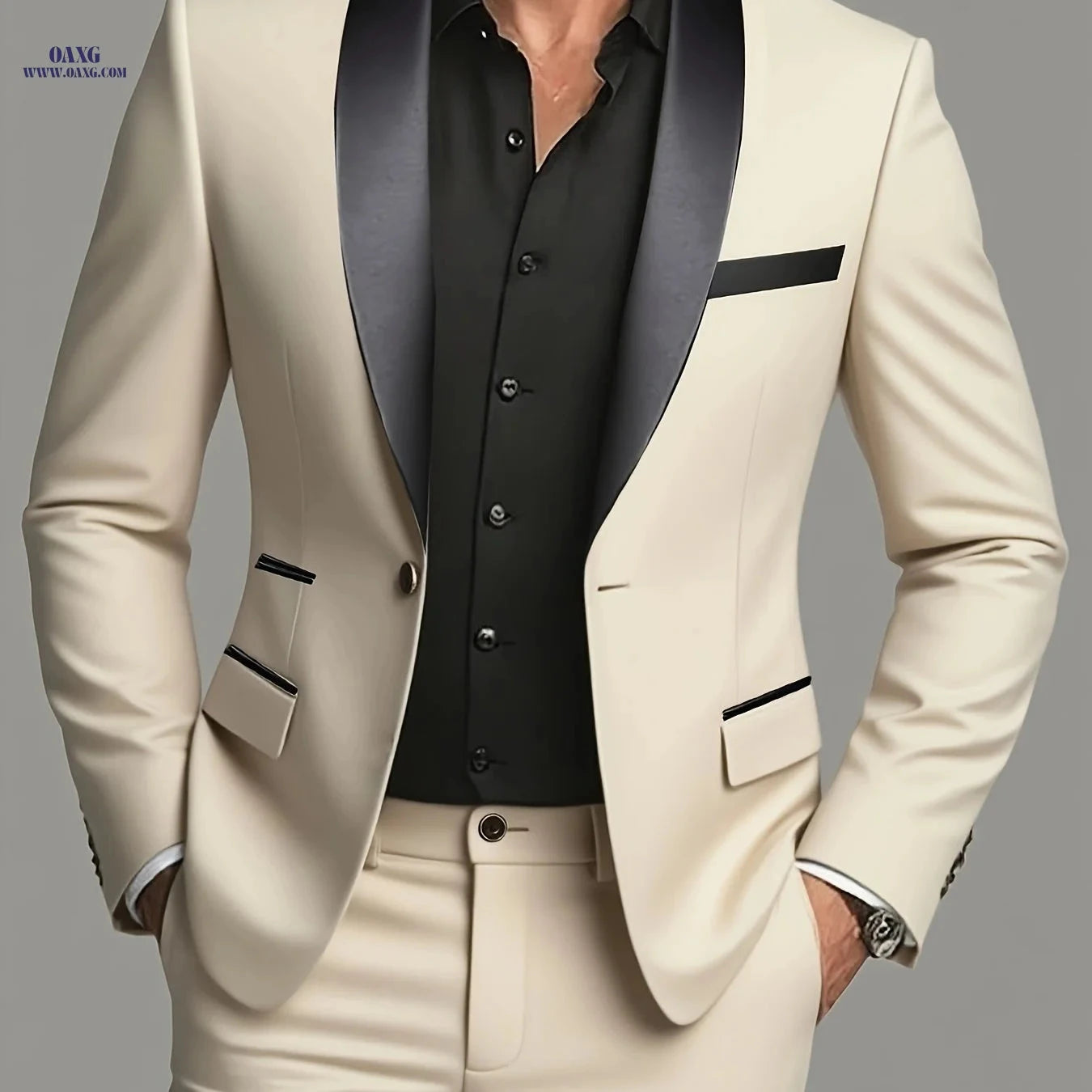 Men's Suit Set - 2pc Blazer and Trousers for Business Events   OAXG 